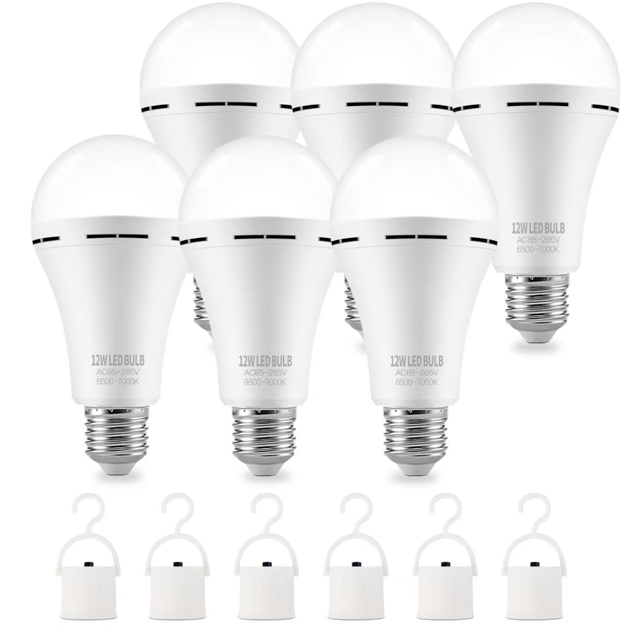 Emergency-Rechargeable Light Bulb With Hook,Stay Lights Up When Power Failure, 1500Mah 12W 60W Equivalent Led Light Bulbs For Ho