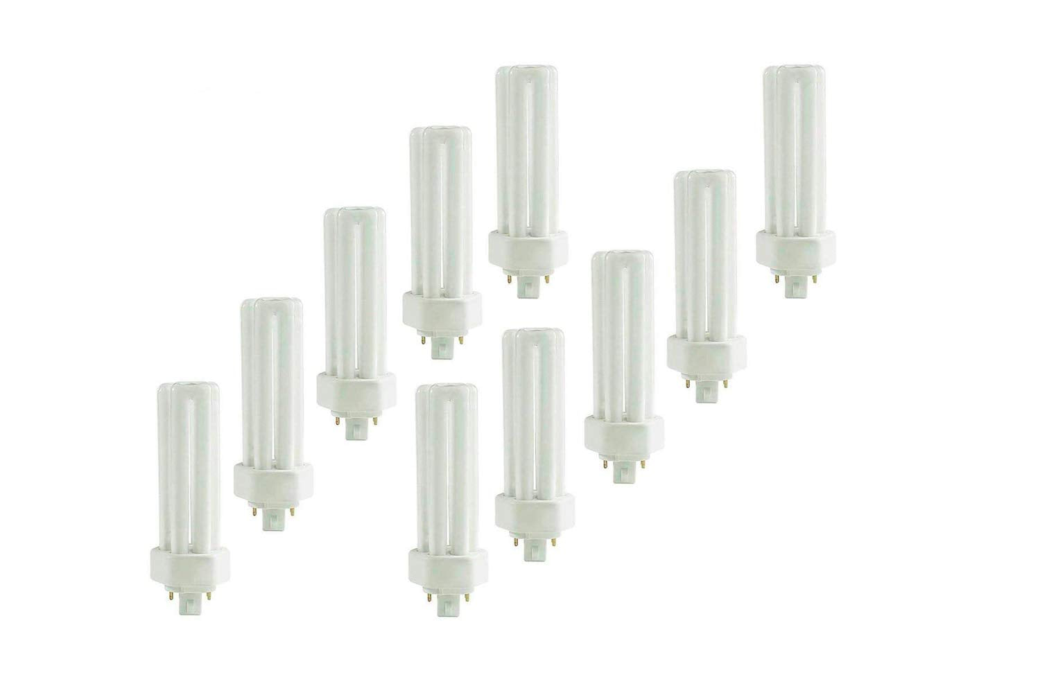 Circle Compact Fluorescent Light Bulb, 42 Watt, 10 Pack, 4 Pin GX24Q-4, 5000K Super White
