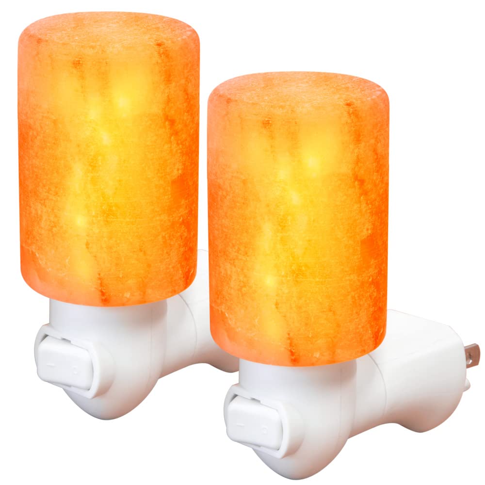 Aultra Salt Lamp Night Light With Himalayan Natural Crystal Salt Color Lights - Ul Listed Plug For Lighting Bedrooms Or Bathroom