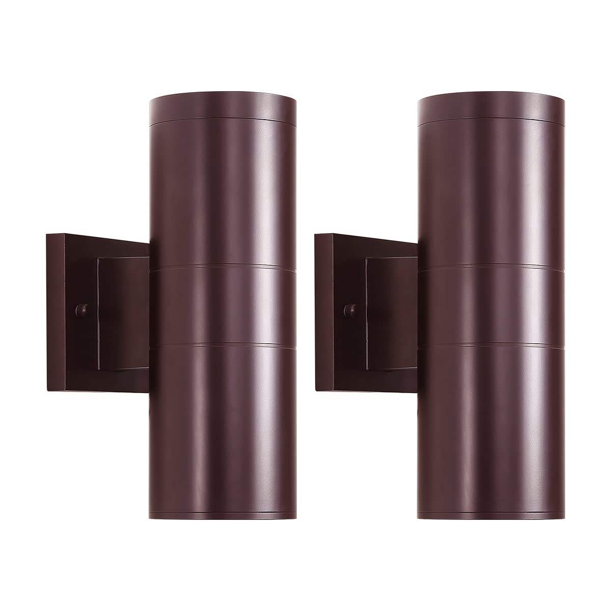 Mirrea Modern Outdoor Porch Light, 2-Pack Aluminum Waterproof Wall Sconce, Oil Rubbed Bronze, Model B12A108