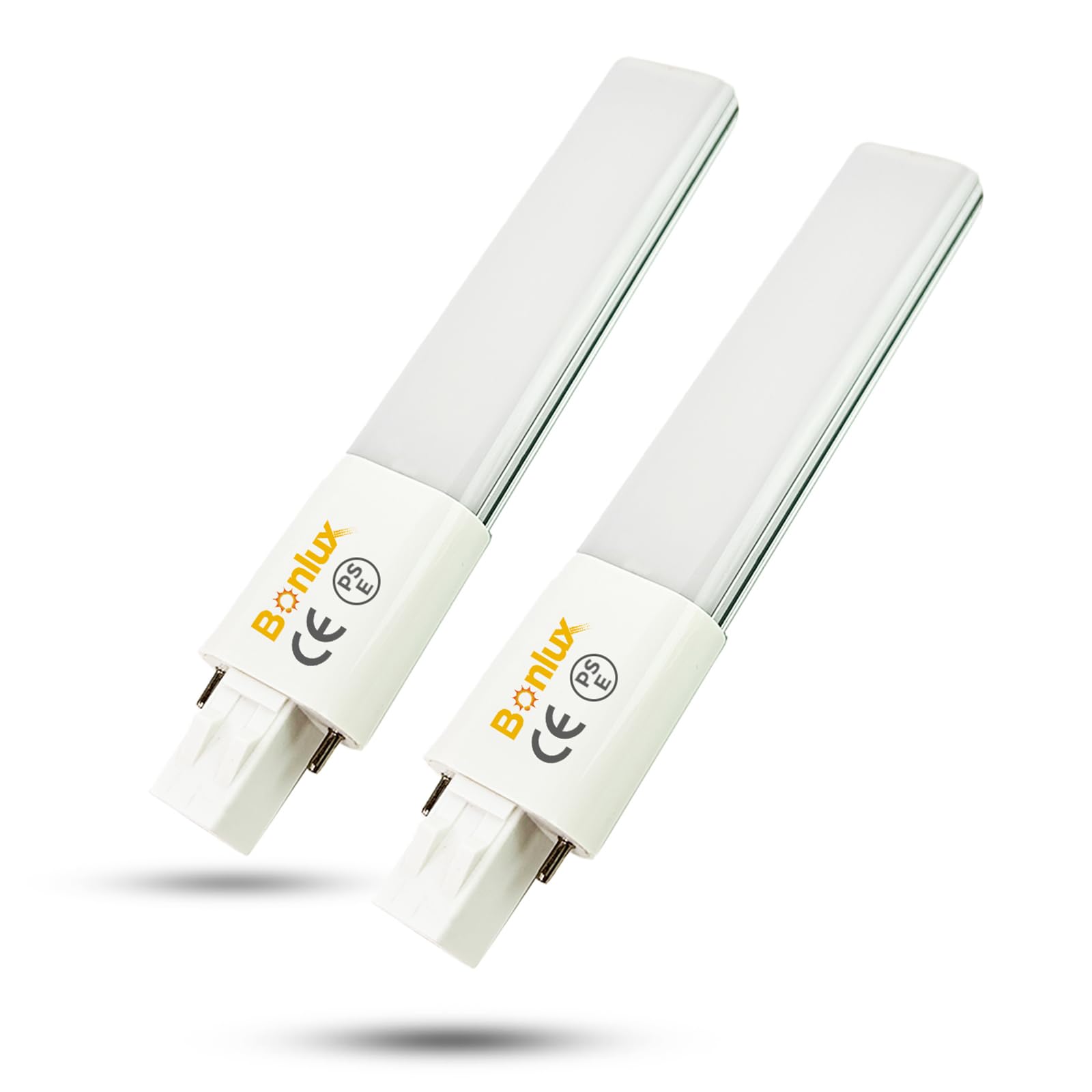 Bonlux 2-Pack 6W GX23 2-Pin LED PL Retrofit Lamp 13W GX23d CFL Replacement 180 Beam Angle Daylight 6000k LED PL Horizontal Reces