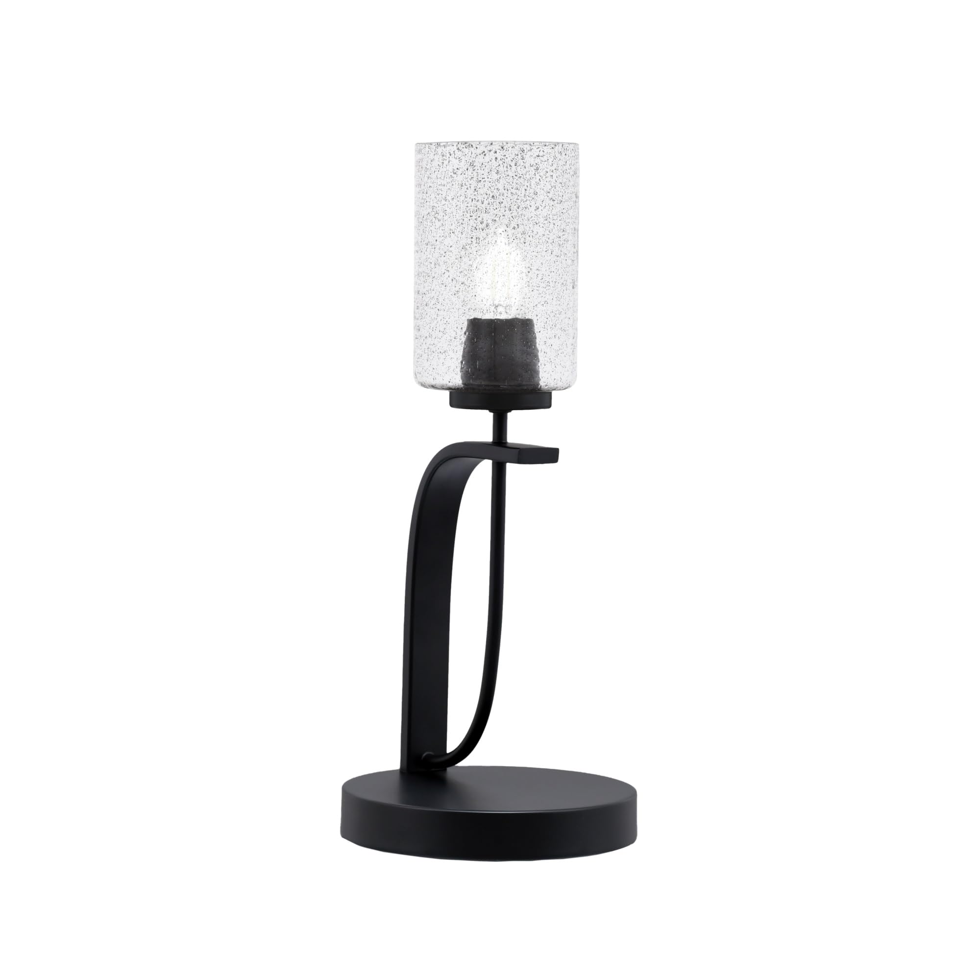 Cavella 1 Light Accent Lamp Shown in Matte Black Finish with 4&quot; Smoke Bubble Glass