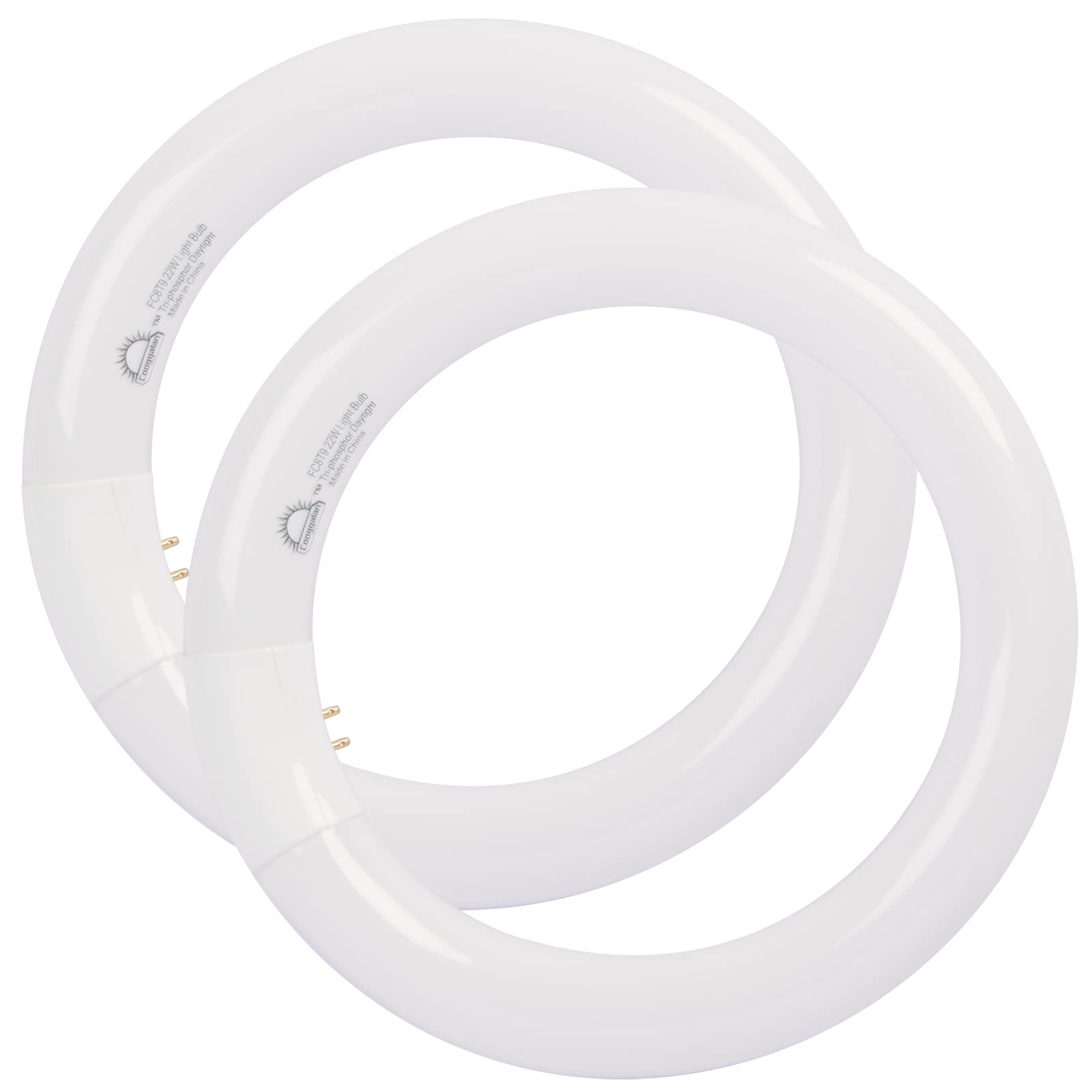 Cooggalan 8 Inch T9 22 Watts Round Light Bulbs Fc8T9/Dx Circular Fluorescent Light Bulb, Fc8T9/Dl 22W Circline Bulb, Daylight 64