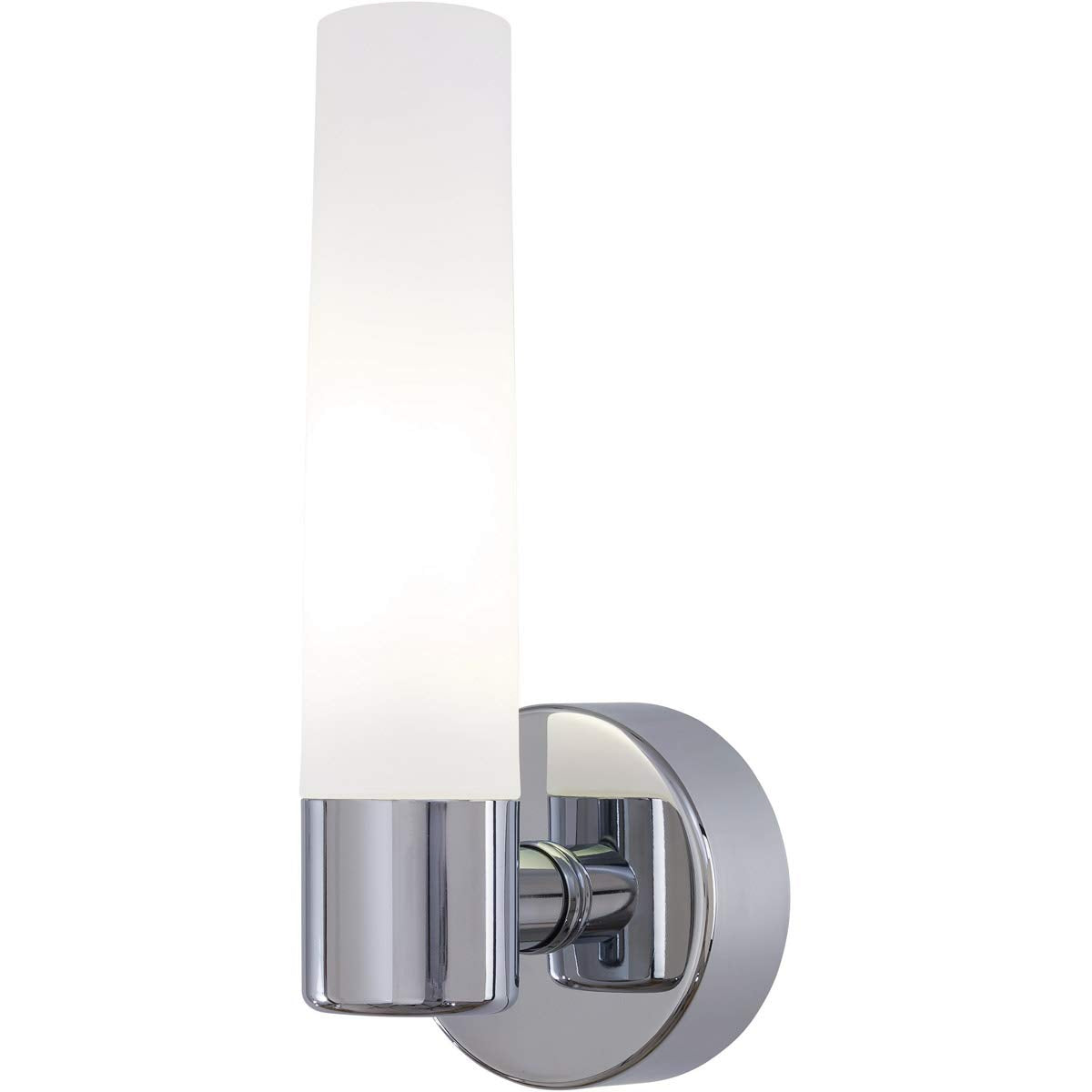 GEORGE KOVACS Saber One Light Wall Sconce, Chrome, Model P5041-077-PL, Glass Material