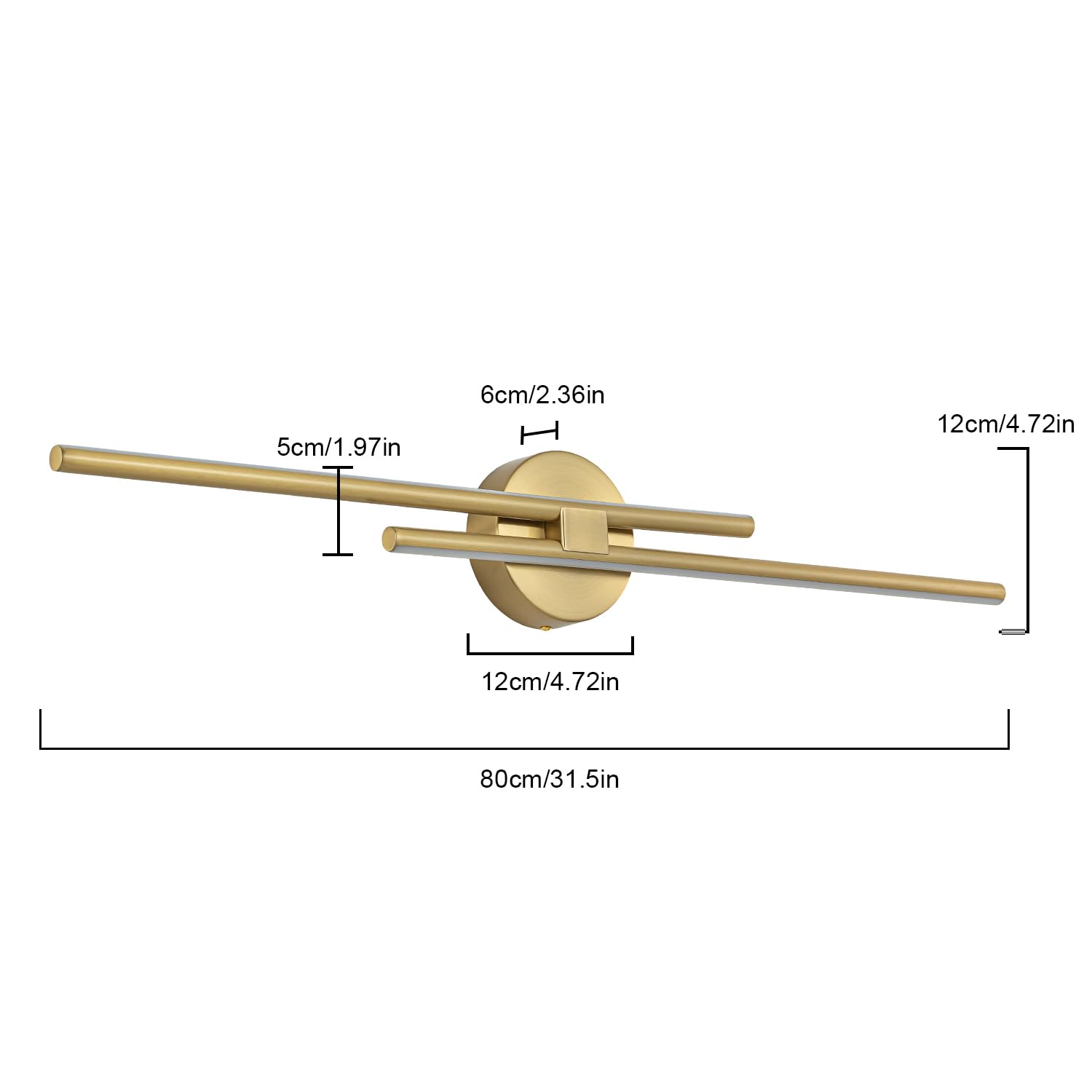 Edislive 31.5" Dimmable Led Vanity Light - Modern Gold Bathroom Wall Lighting Fixture