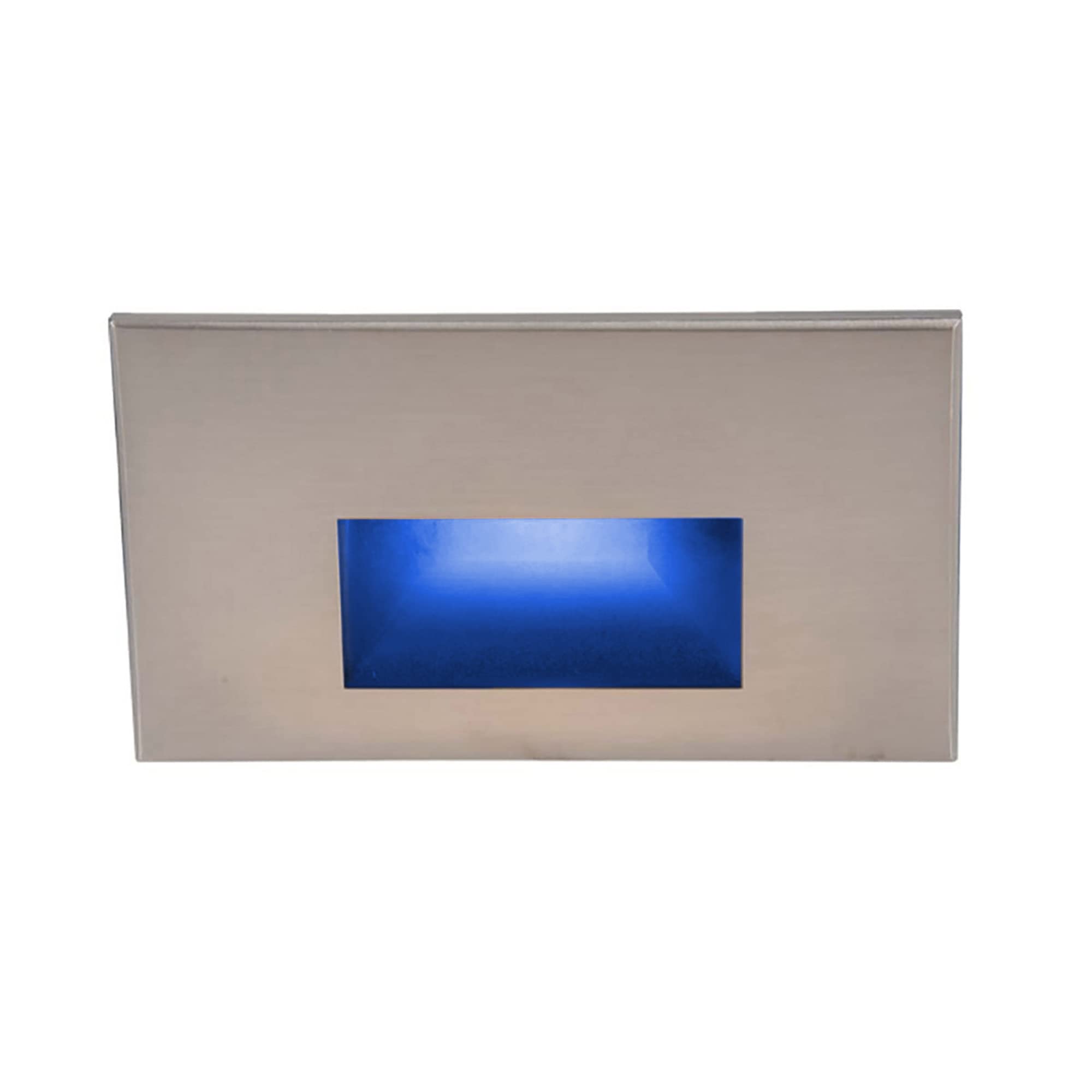WAC Landscape Lighting, LEDme 120V LED Horizontal Indoor and Outdoor Step and Wall Light Blue in Brushed Nickel
