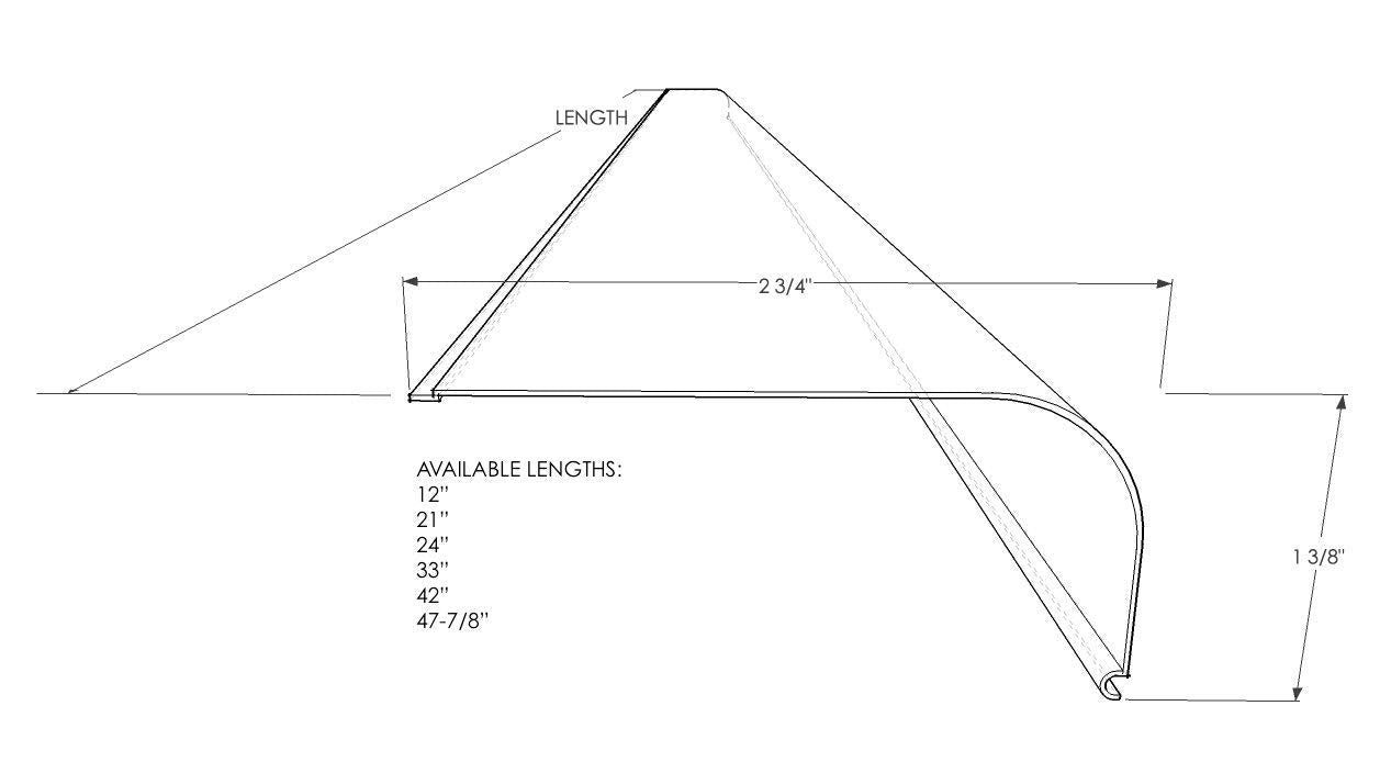 Beam Lighting Under Cabinet Light Cover Replacement | White Ribbed Acrylic Diffuser (Curved, 36&quot;)