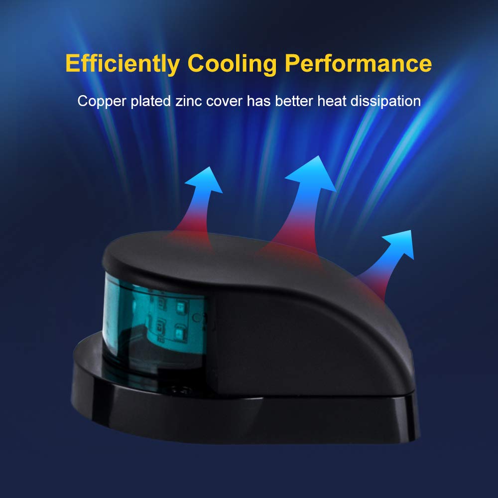 Sebnux Led Boat Navigation Light Red And Green Led Marine Navigation Light Boat Bow Light For Pontoon And Small Boat (Black New Version)