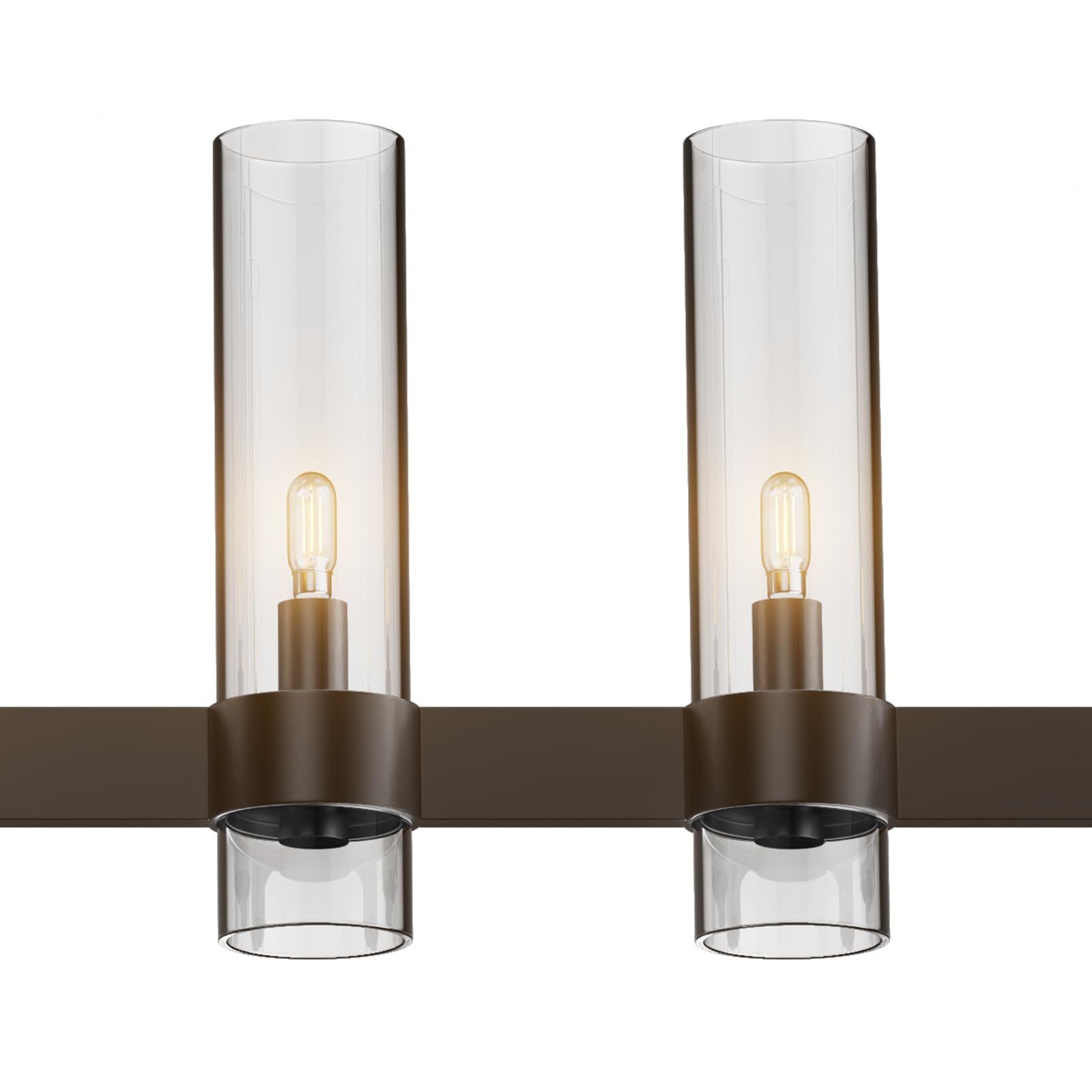Yiosi Black Kitchen Island Lighting- 7-Light Linear Chandelier  Adjustable 47 Modern Farmhouse Rectangle Pendant Light Fixtures  Dining Room  Bedroom