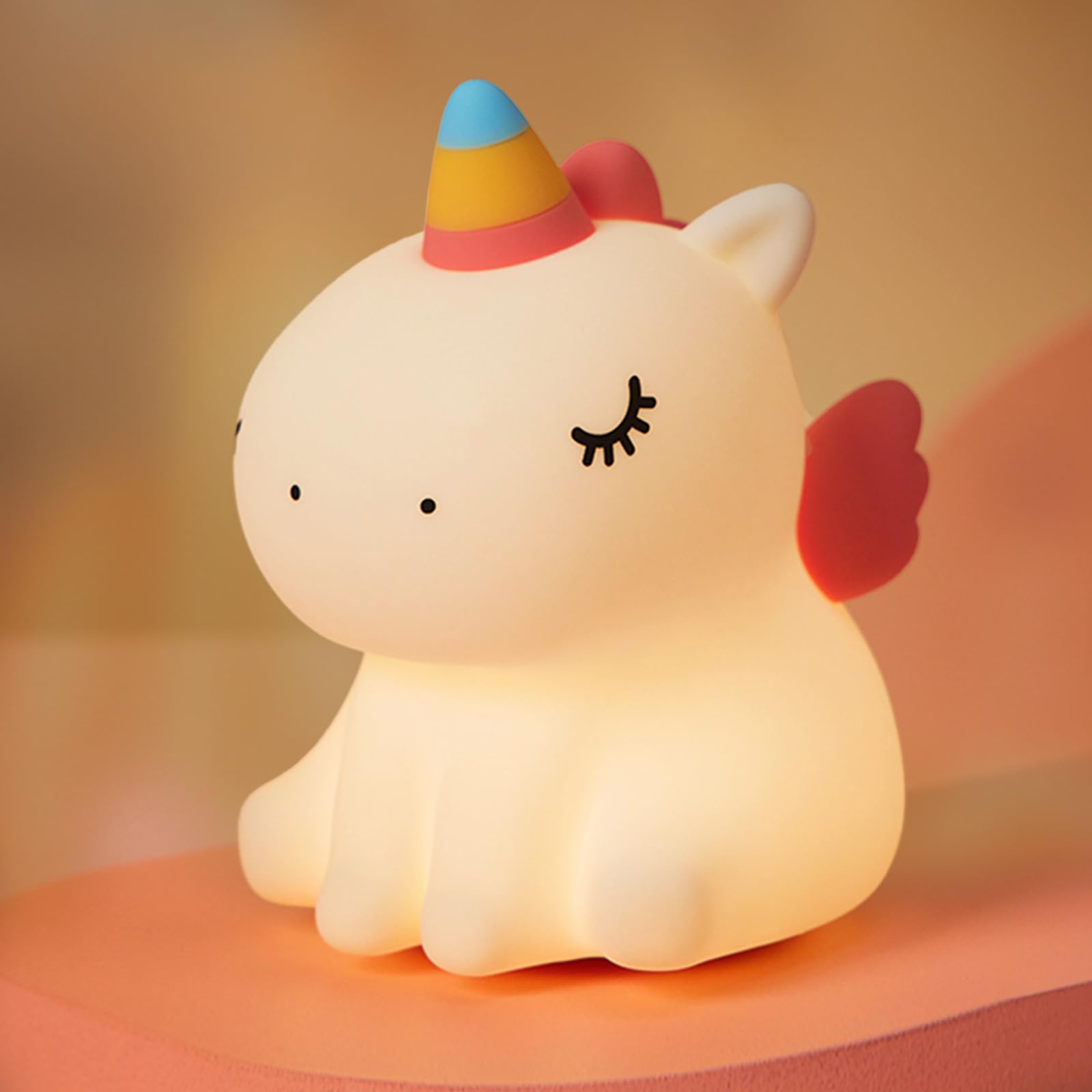 VTIGER Unicorn Night Light, LED Squishy Cute Lamp, Dimmable Kids Baby Bedroom Nightlight, Rechargeable Touch Lamp for Girls Room