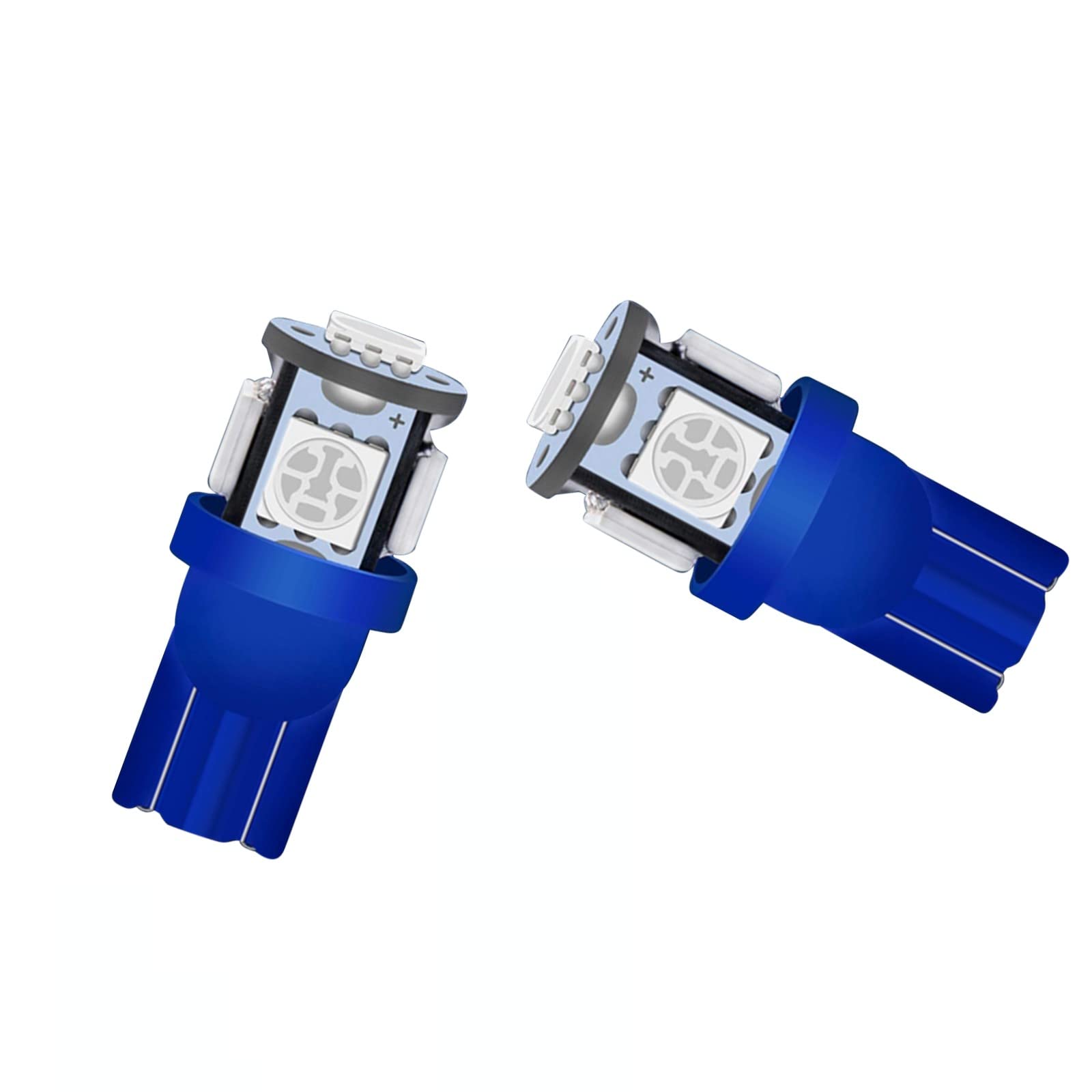 CUSMME 10Pack T10 LED Light Bulbs, Bright Blue, Compatible with 194 168 Instrument Panel Gauge Cluster Automotive Lighting