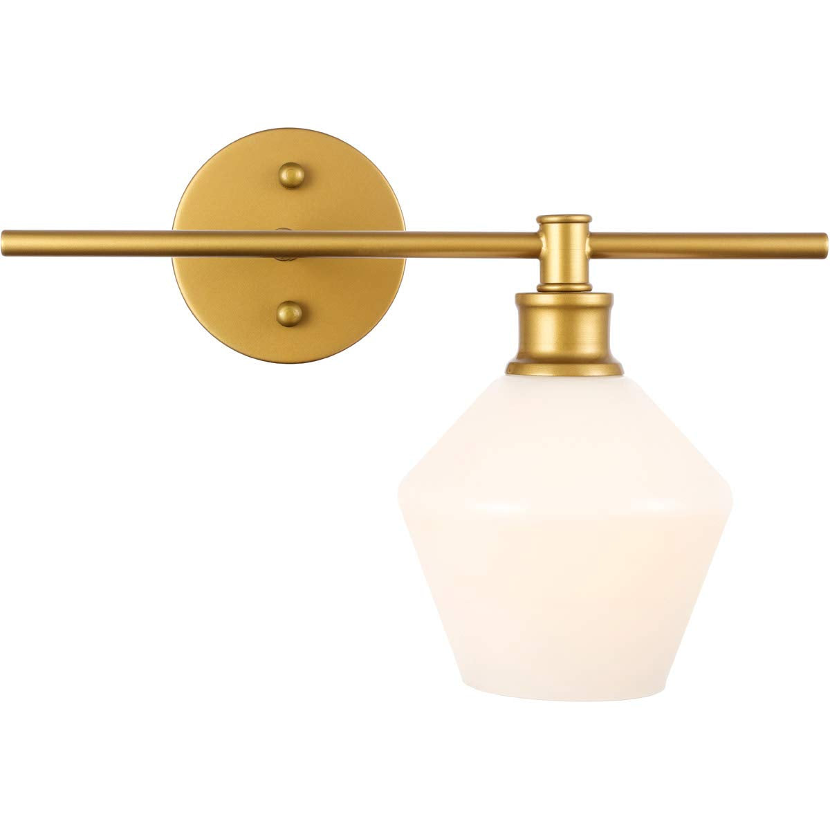 Living District Brass Wall Sconce With Frosted White Glass - 1 Light Right Fixture