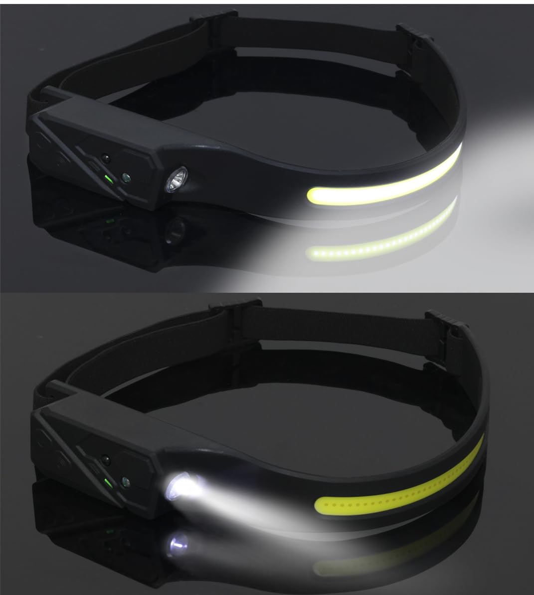 goldseaside Rechargeable Headlamp, 230° Wide Beam, 5 Light Modes, Waterproof, Lightweight, 2 Pack, Model LP022