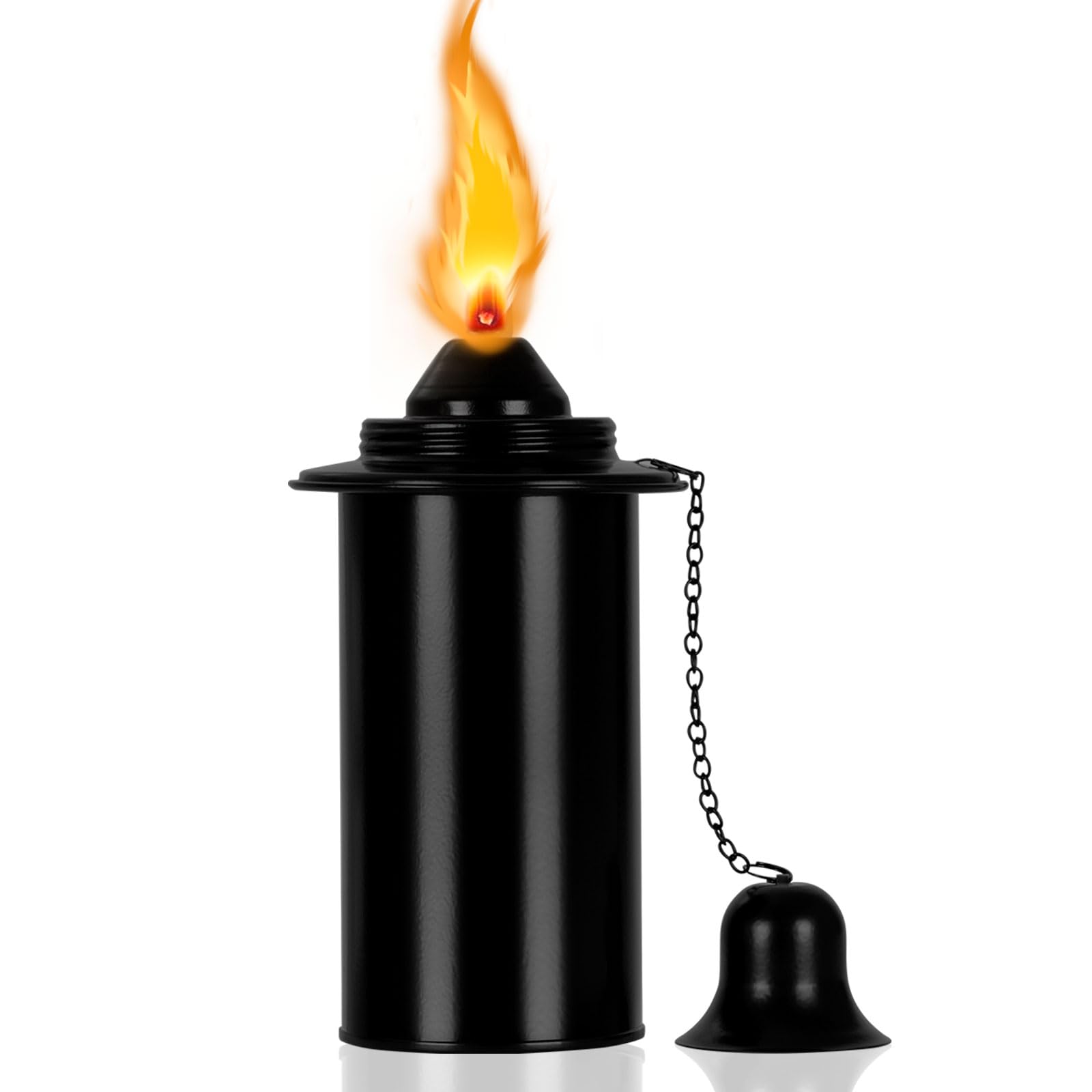 Zhulerzil Torch Replacement Canisters (16 Oz). Torch Refillable Canisters Bamboo Torch Fuel Can, Citronella Tabletop Torches Canister Outdoor For Patio Garden Decor, Black