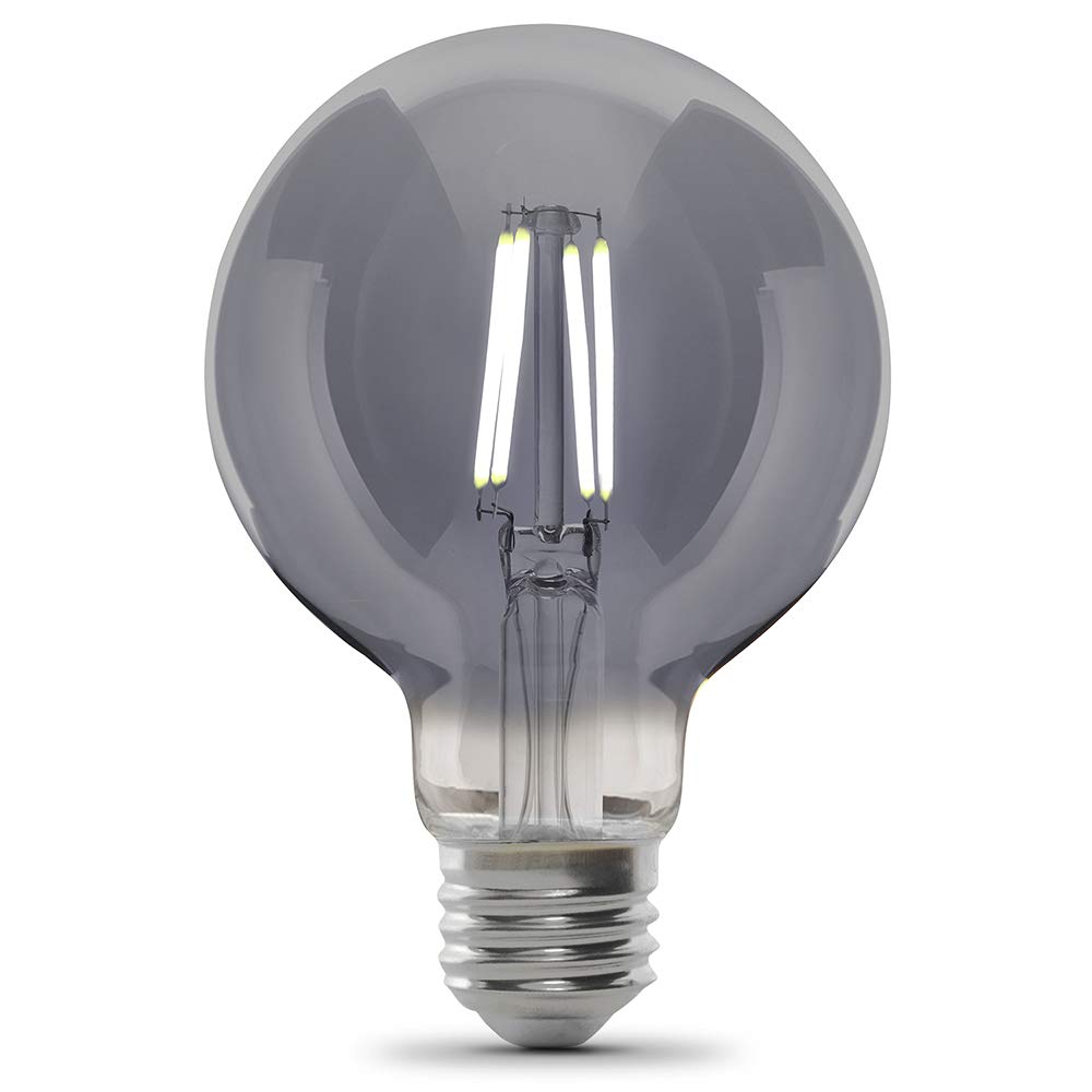 Feit Electric G25 LED Light Bulb - 60W Equivalent, 150 Lumen, 5000K Daylight, Dimmable, Smoke Glass, 1 Pack