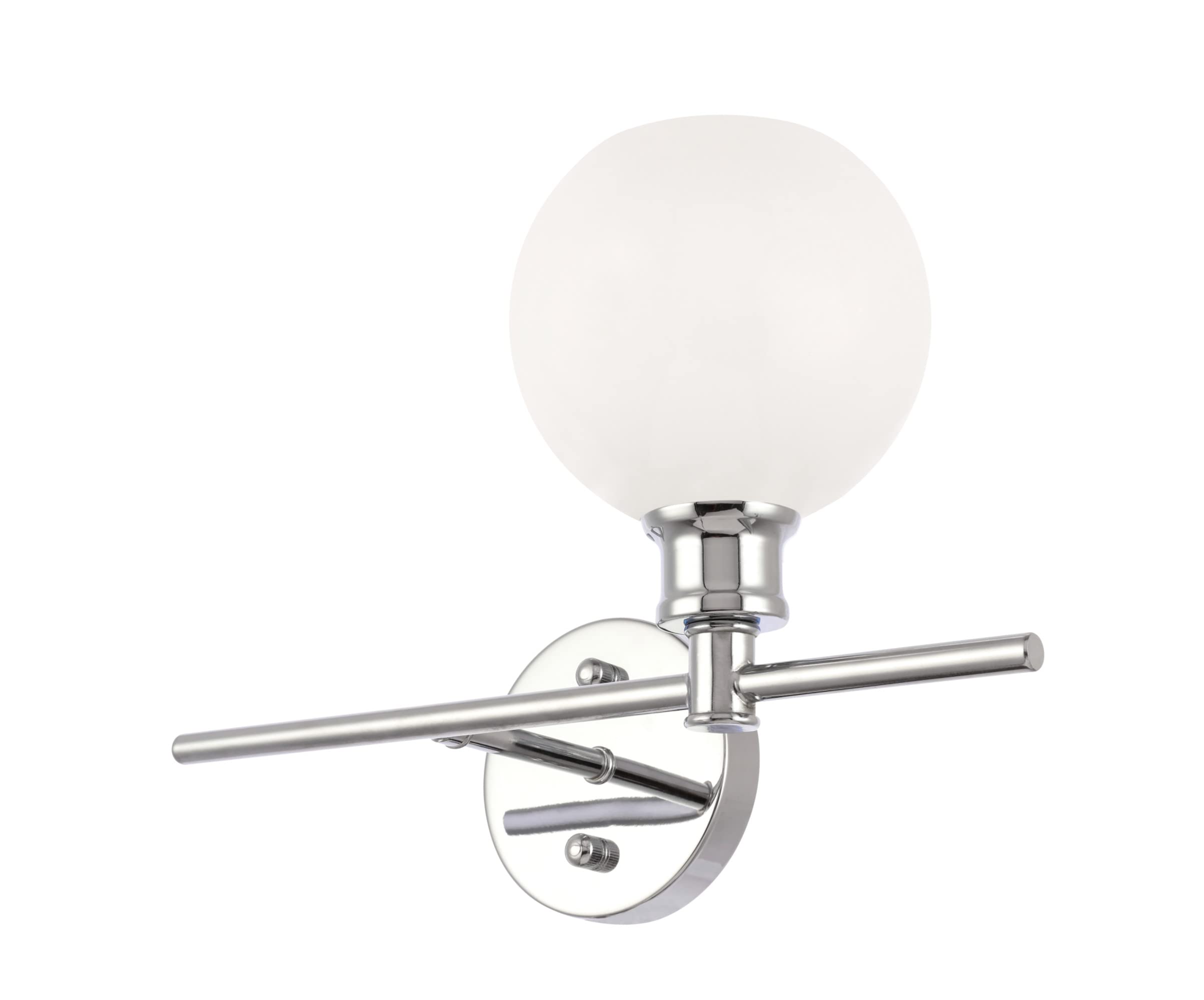 Living District Chrome Wall Sconce With Frosted White Glass - 1 Light, Stylish Lighting Fixture