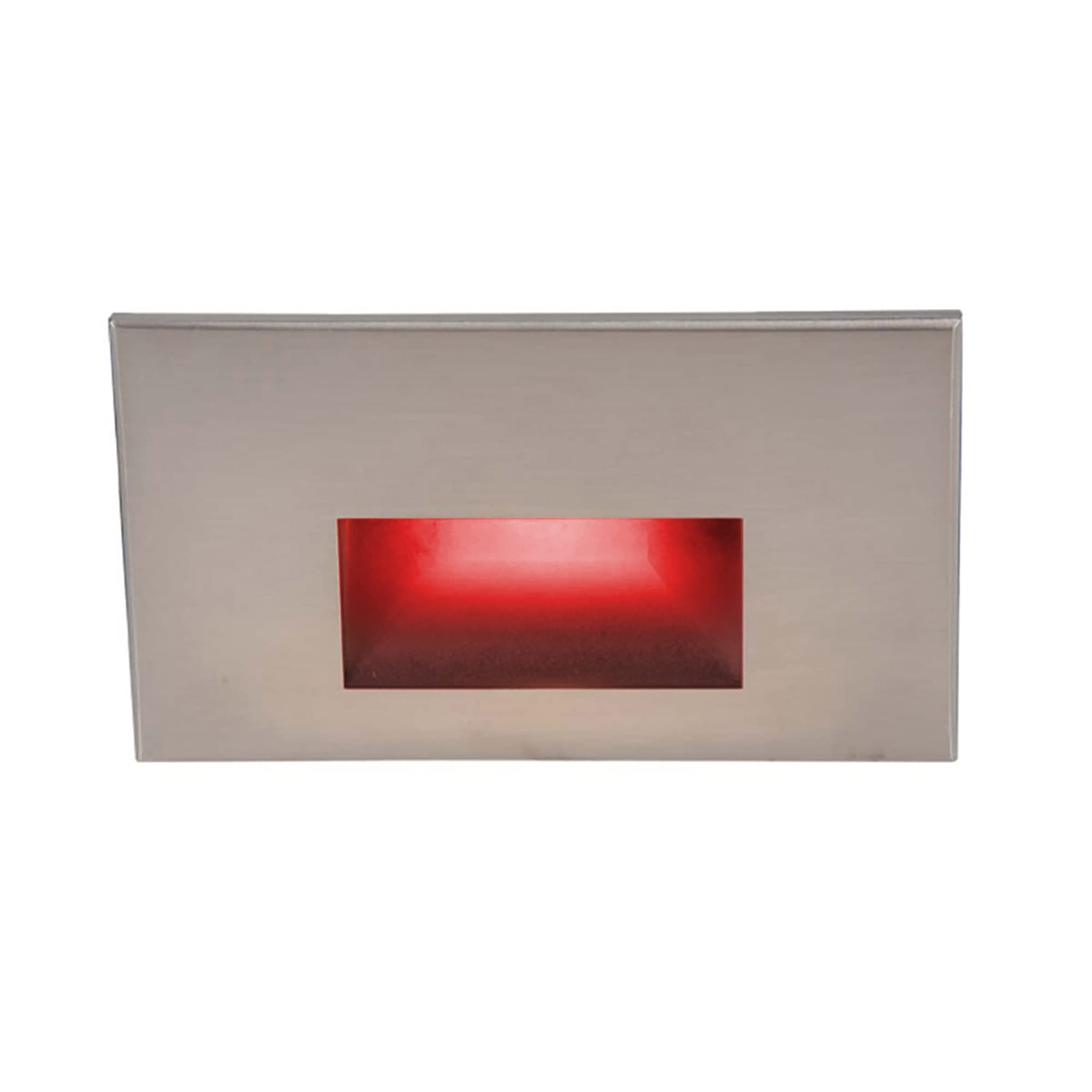WAC Landscape Lighting, LEDme 120V LED Horizontal Indoor and Outdoor Step and Wall Light Red in Brushed Nickel