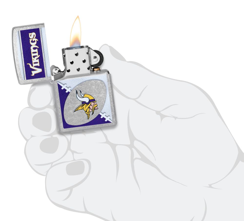 Zippo Nfl Minnesota Vikings Street Chrome Pocket Lighter