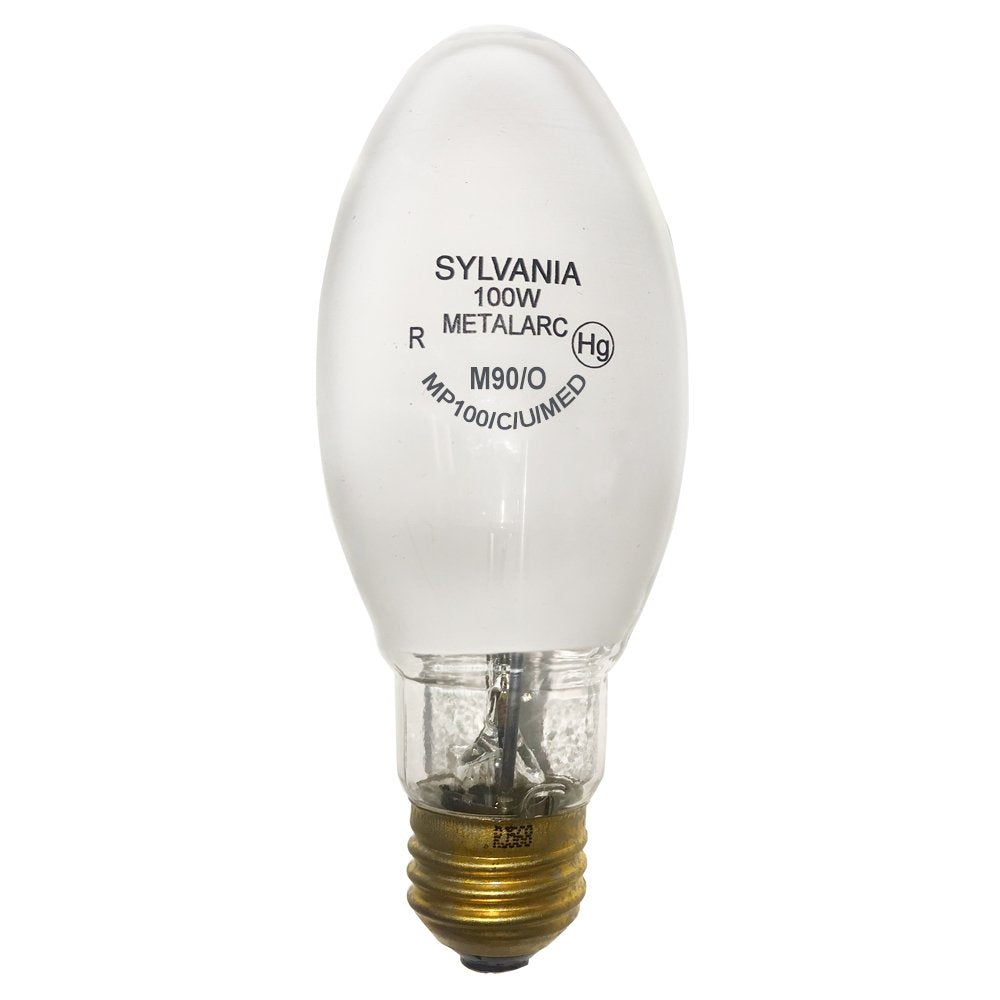 LEDVANCE Sylvania 100W Metal Halide Light Bulb, ED17, E26 Medium Base, Glass, White, Model 64418, 1 Pack