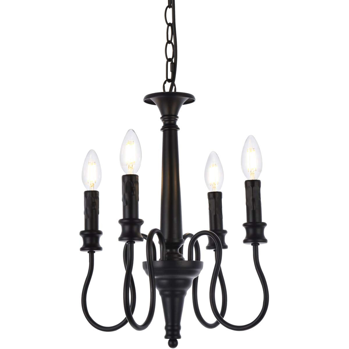 Living District Indoor Modern Home Decorative Bright Ceiling Flynx 4 Lights Pendant in Black