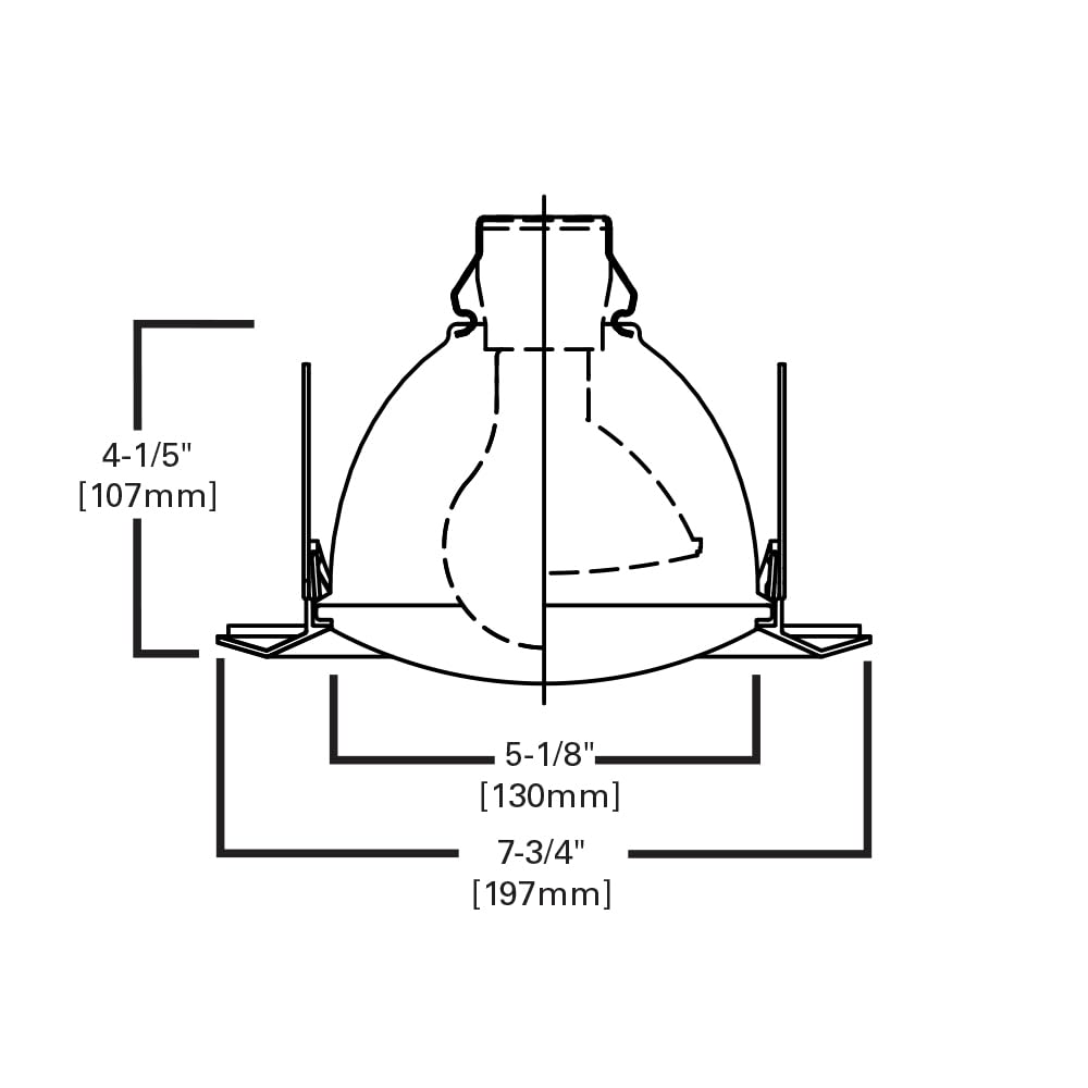 HALO E26 6-Inch White Recessed Ceiling Light Fixture with Frosted Glass Lens, Wet Rated for Showers, 1 Count