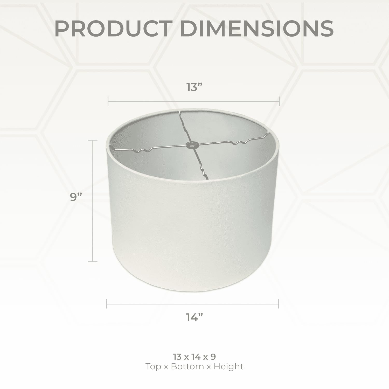 Royal Designs, Inc. Shallow Drum Lamp Shade, HB-610-14LNEG-2, 13 x 14 x 9, Linen Eggshell, 2 Pack