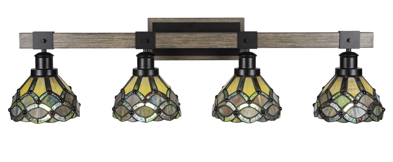 Tacoma Toltec Lighting 1844-MBDW-9435 4 Light Bath Bar-10.25 Inches Tall and Inches Wide,