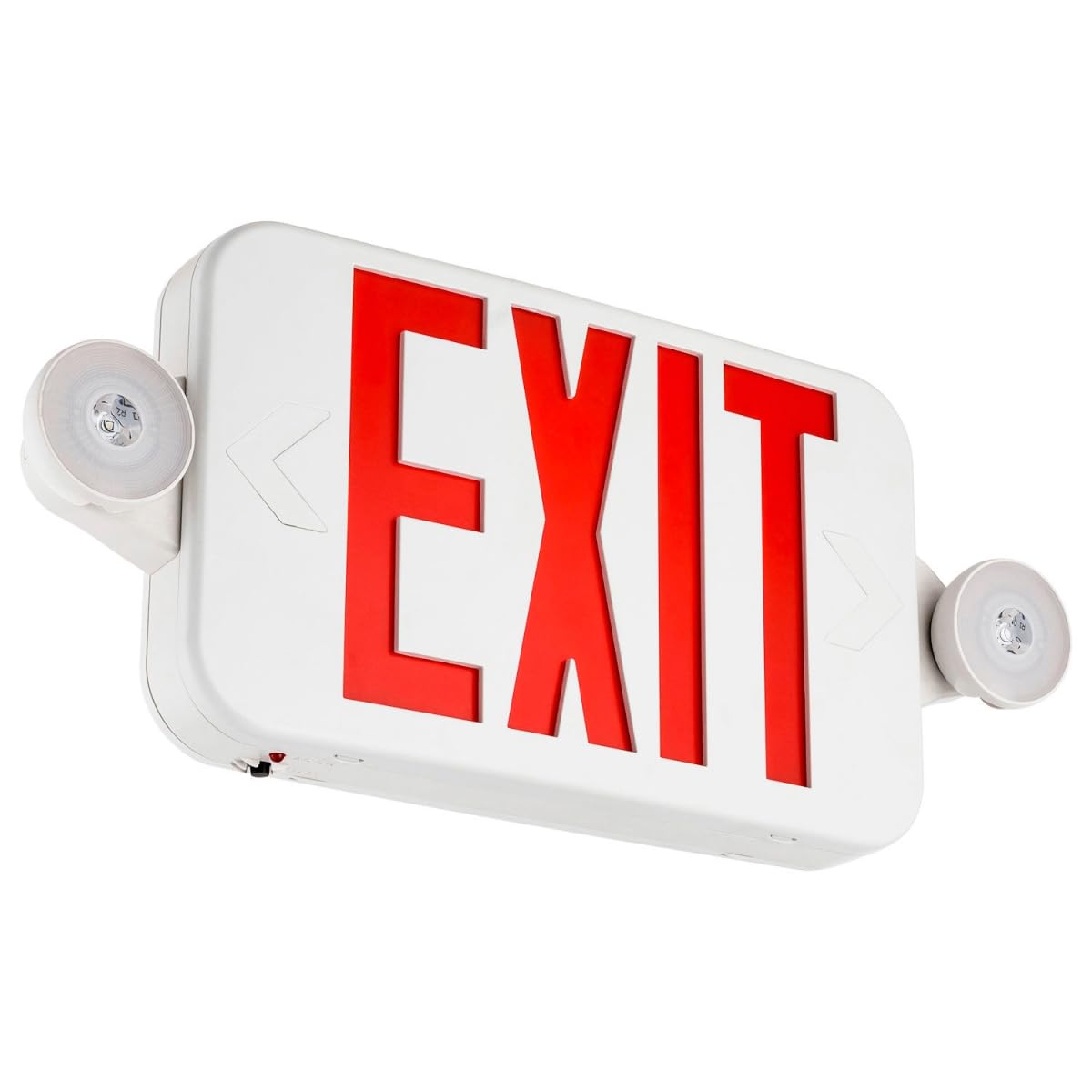 Sunlite 05279 LED Emergency Exit Sign Red, Dual Light with 90-Minute Battery Power Back-Up, 350 Degree Adjustable Head Lamps, 20