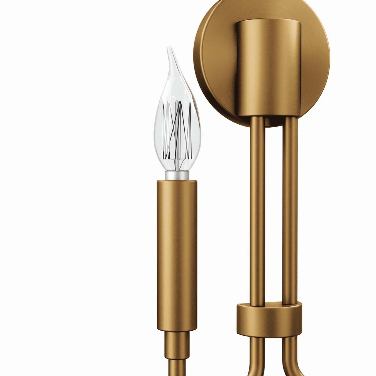 Modway Rekindle 2-Light Wall Sconce In Satin Brass, Brown, 3.5 X 9 X 12.5