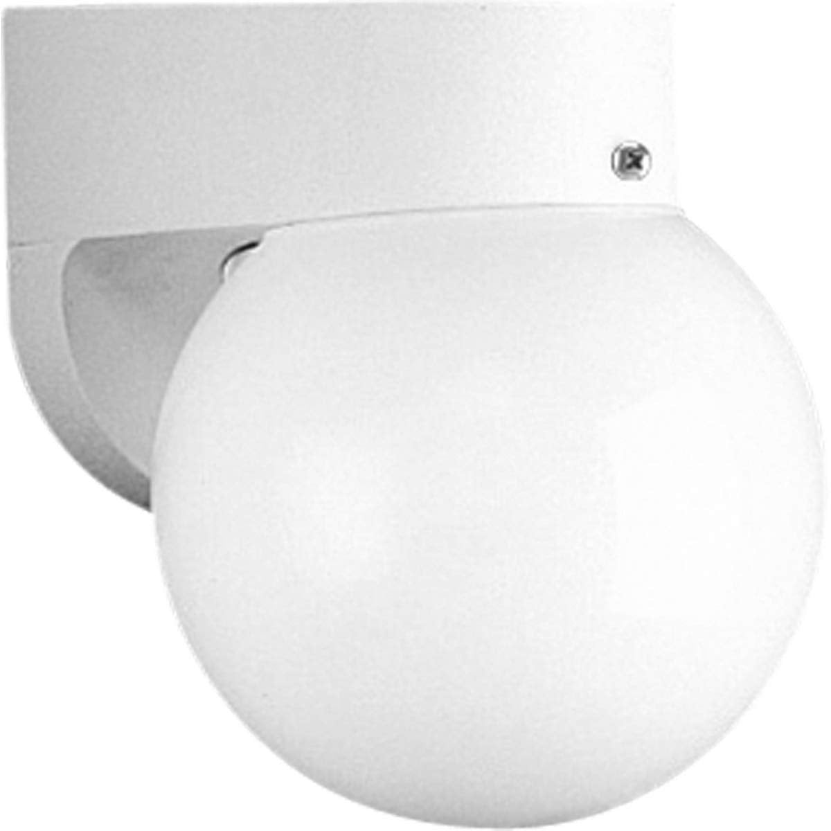 Progress Lighting Outdoor Fixture, Polycarbonate, 6-Inch Width x 7-3/4-Inch Height, White, Model P5813-30