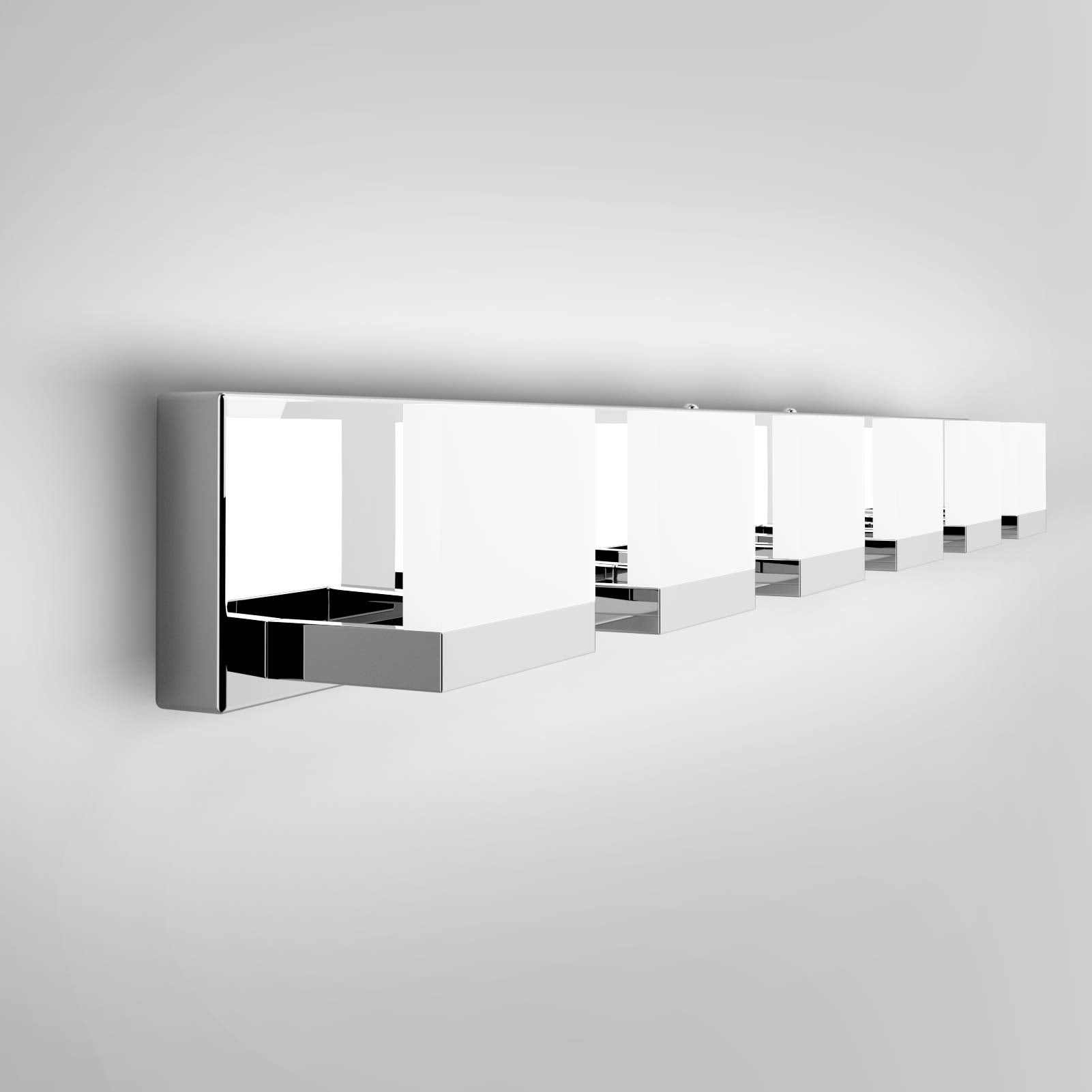 Tipace 6 Lights LED Vanity Light - Chrome Stainless Steel Bathroom Fixture, Model Ca-1103-6T, Up and Down, White Light 6000K