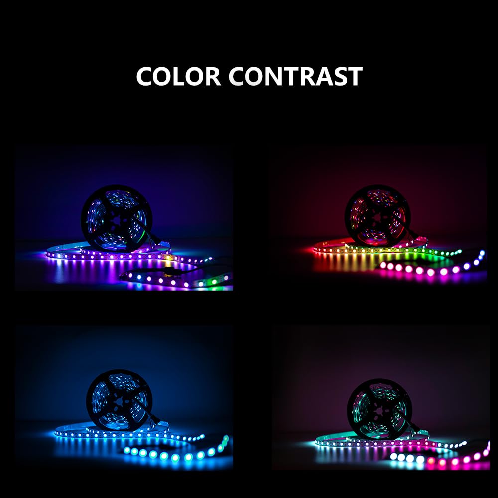ADRESUNO WS2812B LED Strip 9.8FT 60Pixels/m RGB Smart Lights Black PCB Model AD5M24KEYSUS60LED