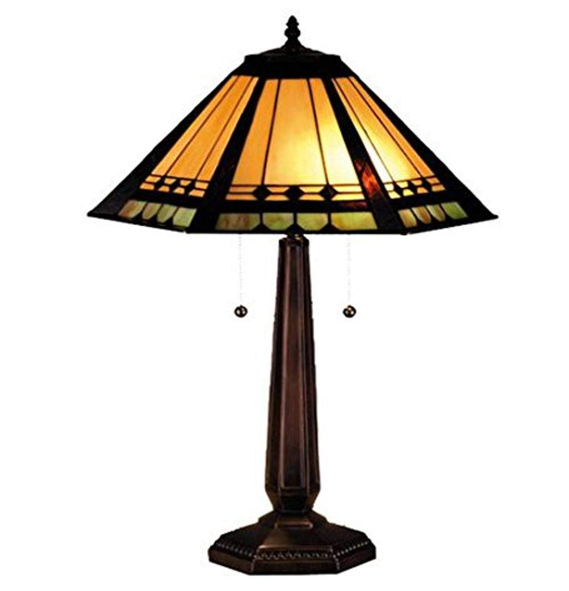 Meyda Tiffany Albuquerque Table Lamp, 25in H, Glass & Metal, Model 82313, Stained Finish