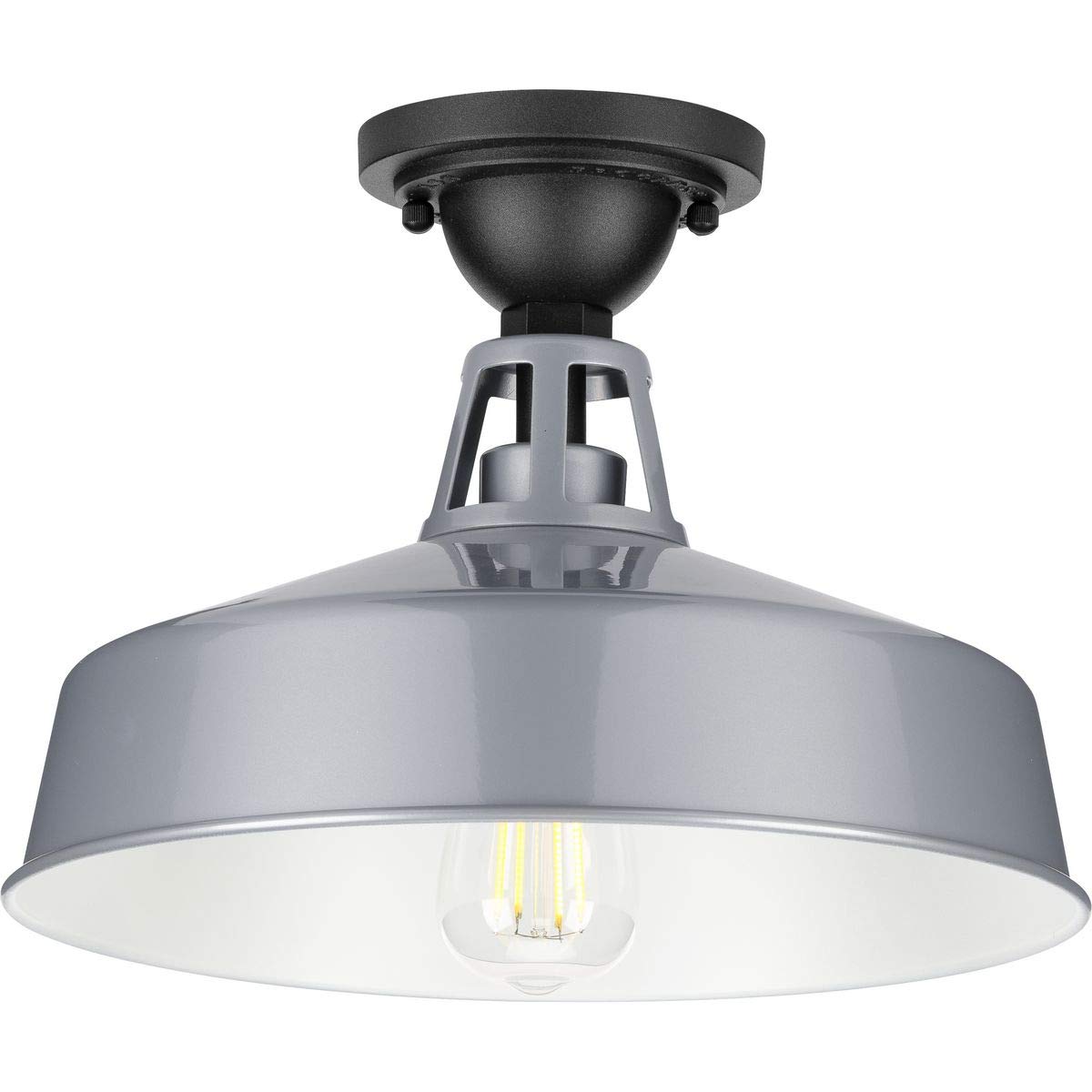 Progress Lighting 1-Light Outdoor Semi-Flush Mount Light Aluminum Gray 9.50x13.25x13.25 Model P550070-082