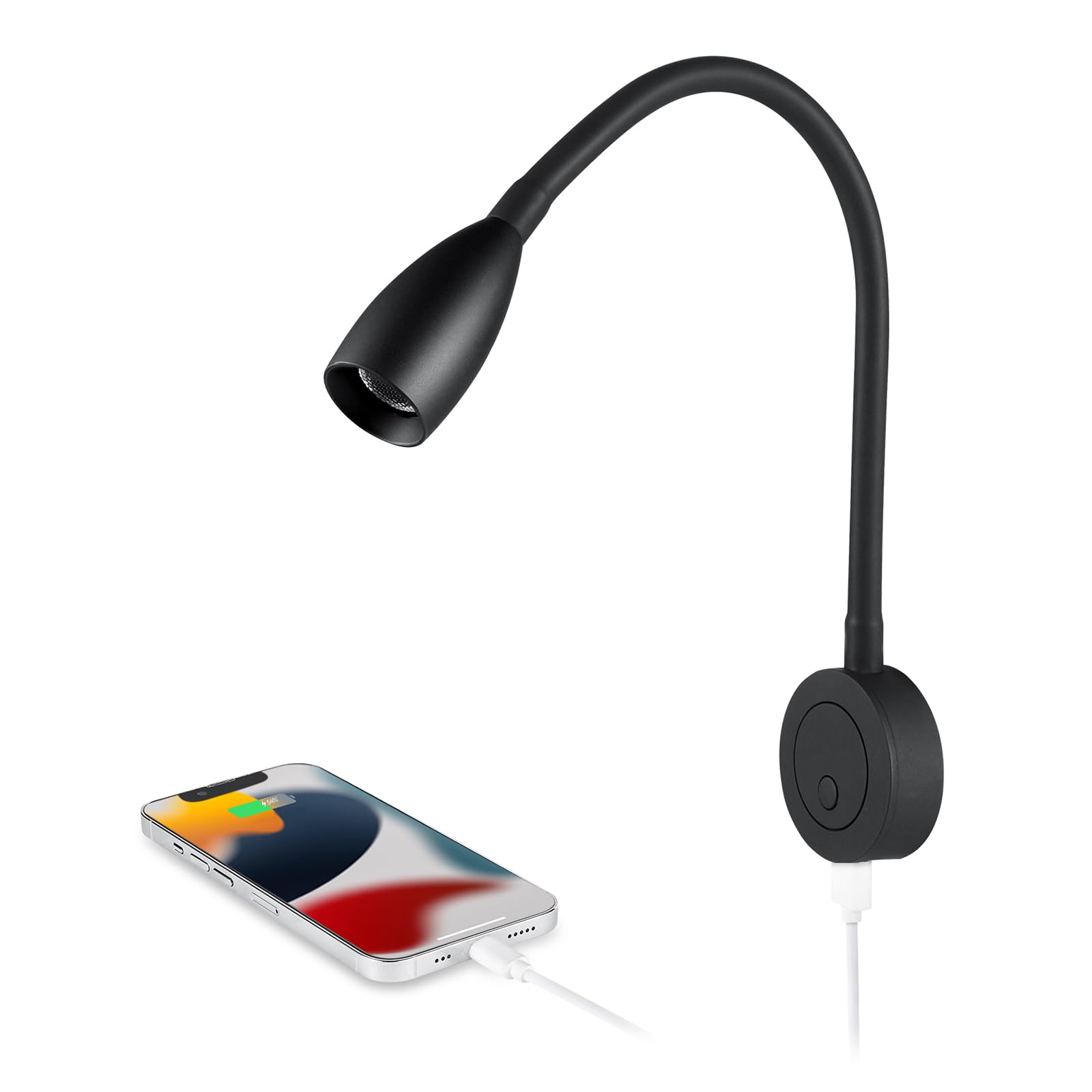 Obeaming 12V Dimmable Reading Light, RV Boat Bedside Reading Lamp, Gooseneck LED Spotlight for Camper Van Travel Trailer Truck M