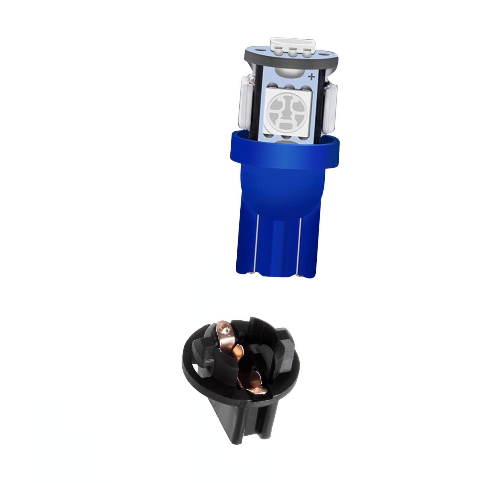 CUSMME 10Pack T10 LED Light Bulbs, Bright Blue, Compatible with 194 168 Instrument Panel Gauge Cluster Automotive Lighting