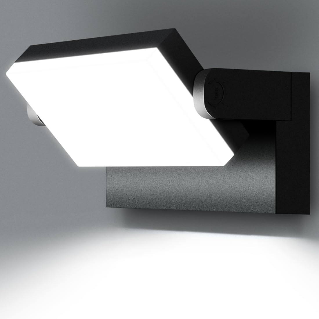 Juyace 60W LED Wall Pack Light Outdoor Security Fixture 5000K Black Aluminum KU1360