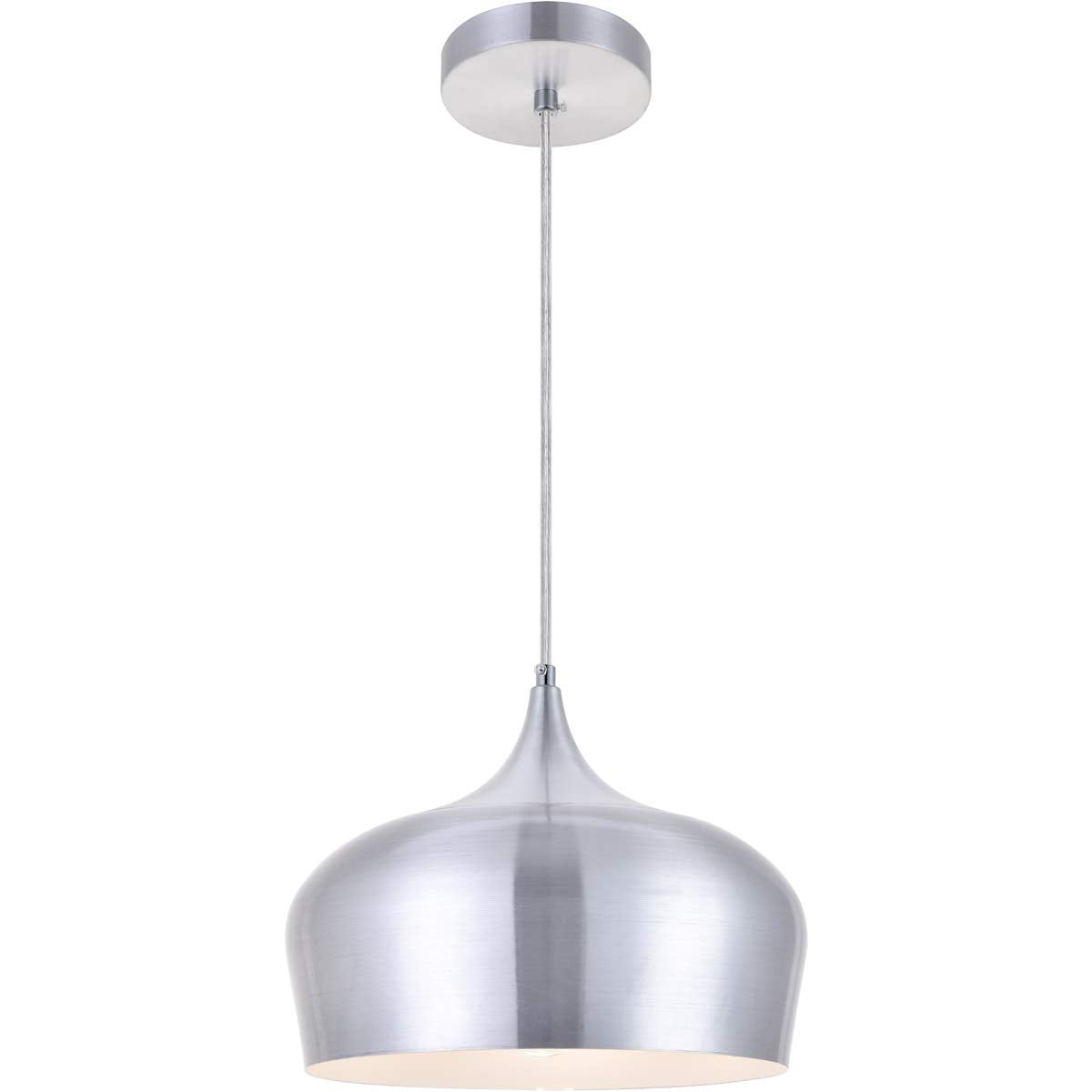 Living District 1-Light Burnished Nickel Pendant Lamp - Modern Aluminum Design