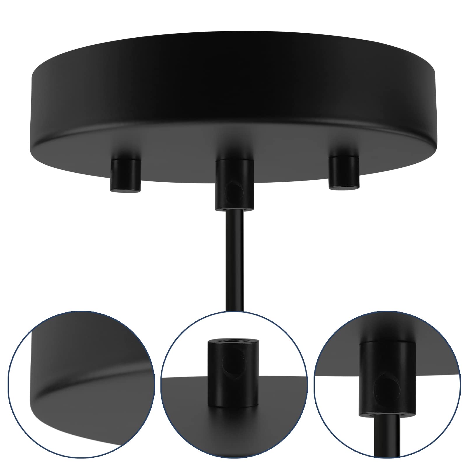 Sangle Sopffy Pendant Light Canopy Kit  4.7 Inches Ceiling Lighting Canopy Kit With All Mounting Hardware Modern Chandelier Ceiling Plate Cover For Pendant Lighting Fixtures  Black (Black)