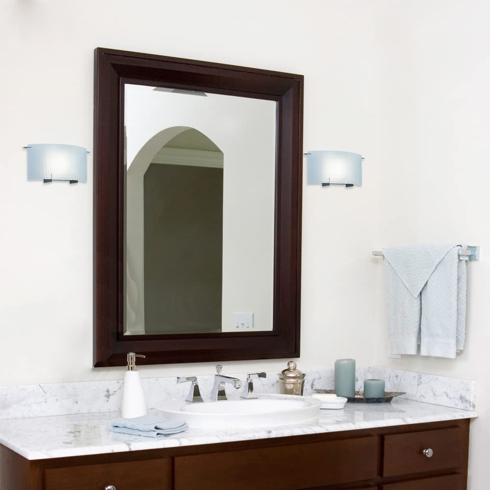 Designers Fountain Moderne 1-Light Bathroom Wall Sconce, 14.25in W, Silver, Metal, Model 6040-CH