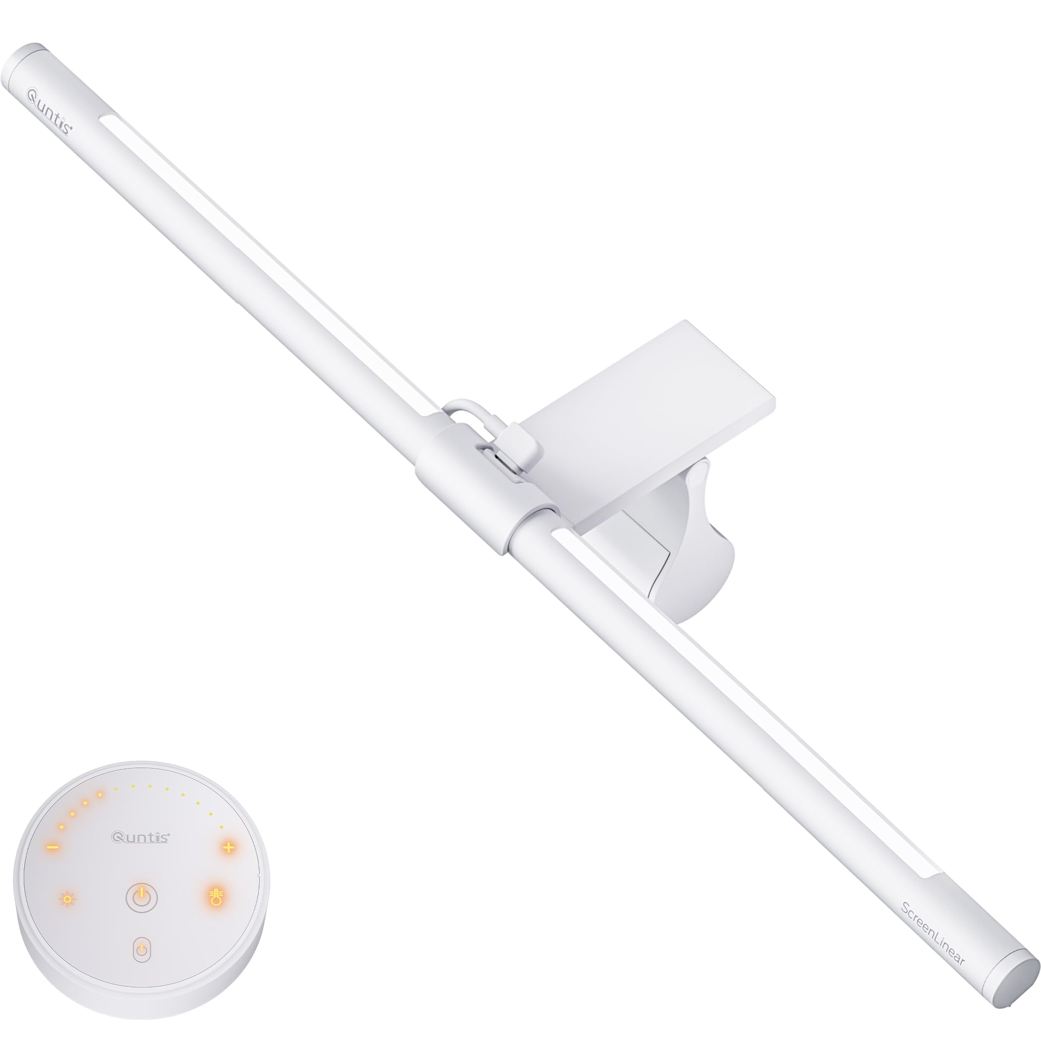 Quntis Monitor Light Bar with Remote  Eye-Care No Glare  Space Saving Home Office Desk Lamp  White  Stepless Dimming  Easy Setup LED Computer Light Backlight for Curved Gaming Monitors Reading Study