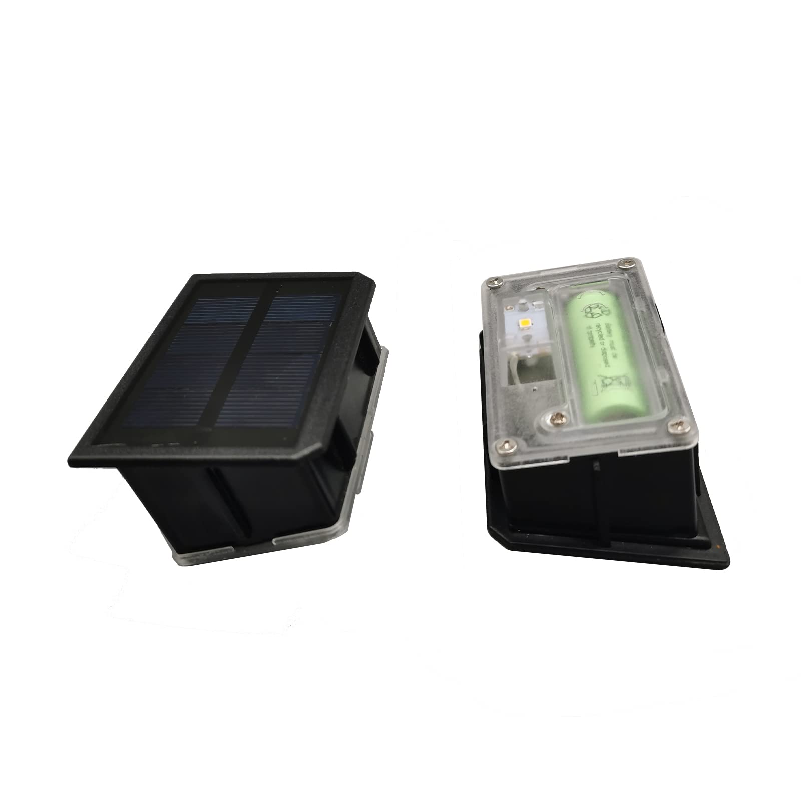 GOODFOEVER Solar Light Insert - 2 Pack Waterproof Outdoor Fence & Wall Light, Black, Plastic, Model 700414975184