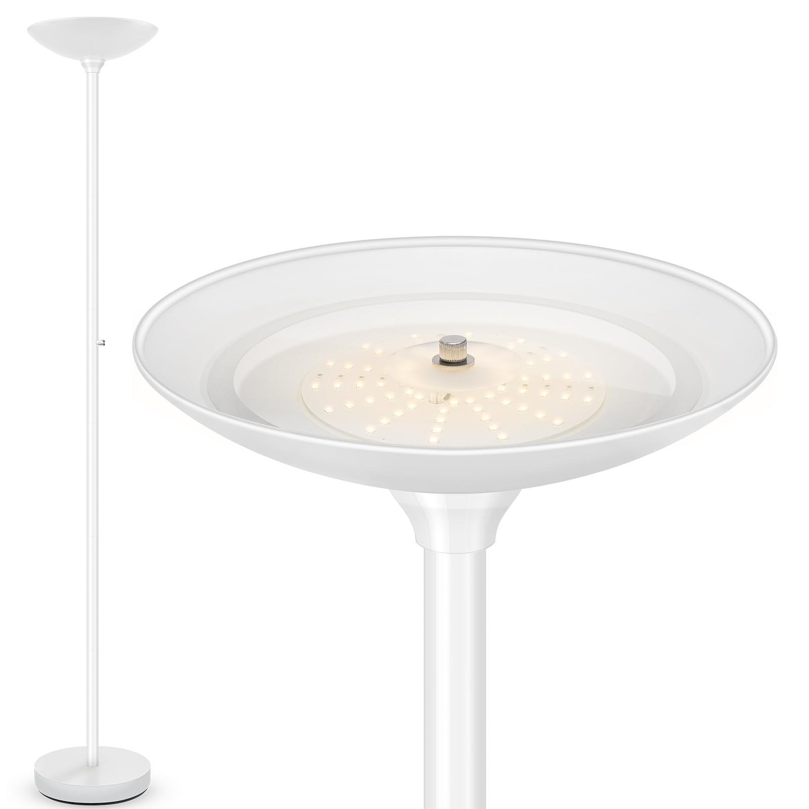 Auquee 30W Torchiere Floor Lamp, 3600Lm Bright Led, Dimmable, 71&quot; Metal Standing