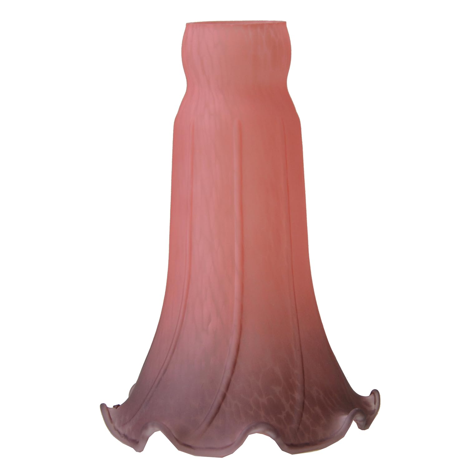 Tiffany Style Lily Glass Lampshade, 6 Inch, Fluted Tulip Flower Design, 1.06 ID x 1.57 OD Opening (Pink Purple)