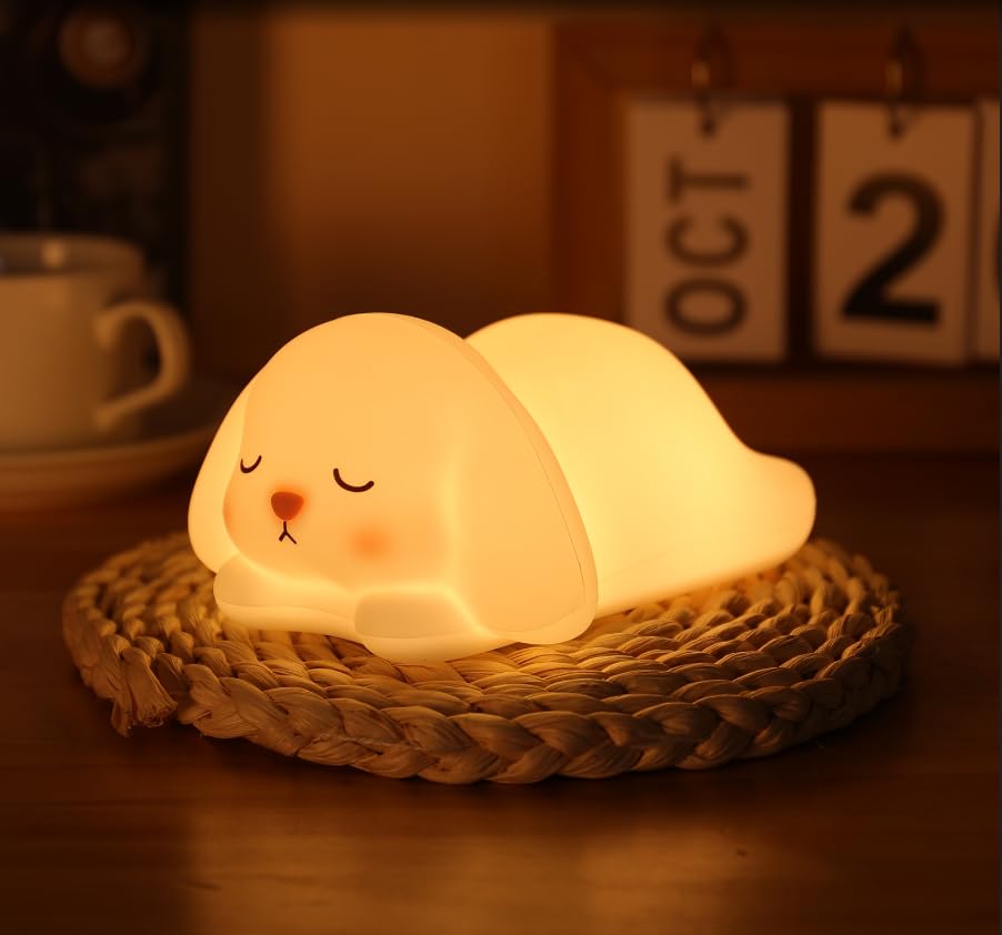 ZKLiLi Rabbit Night Light for Kids, USB Rechargeable, 16 Colors, Silicone, White, Model RabbitM
