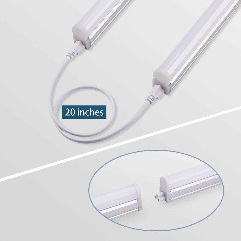 Barrina T5 Led Shop Light 2Ft, 6500K (Super Bright White), Utility Shop Light, Ceiling And Under Cabinet Light, Etl Listed, Cord