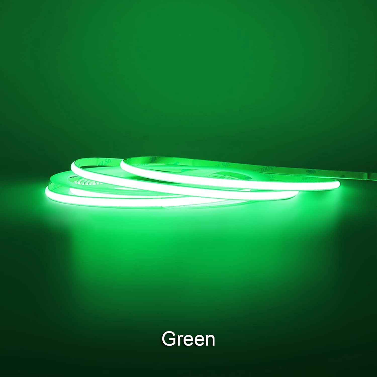 Maliigaza 24V Cob Led Strip Green Color 5Mm Led Light Bar Tape, High Bright Dotless Dimmable Flexible Led Ribbon, Ip30 5M 16.4Ft