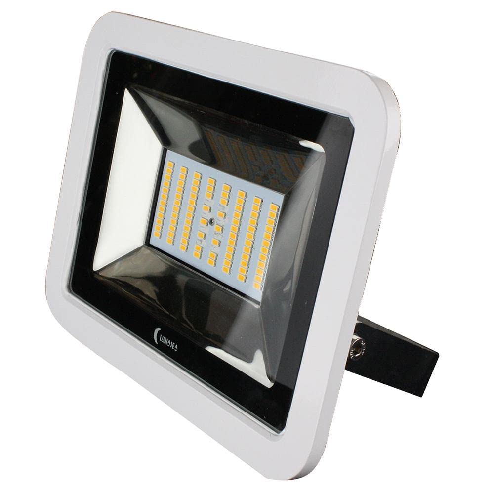 Lunasea 35W Slimline LED Floodlight, 12/24V, 4800 Lumens, White Housing, Cool White, Model LLB-36MN-81-00