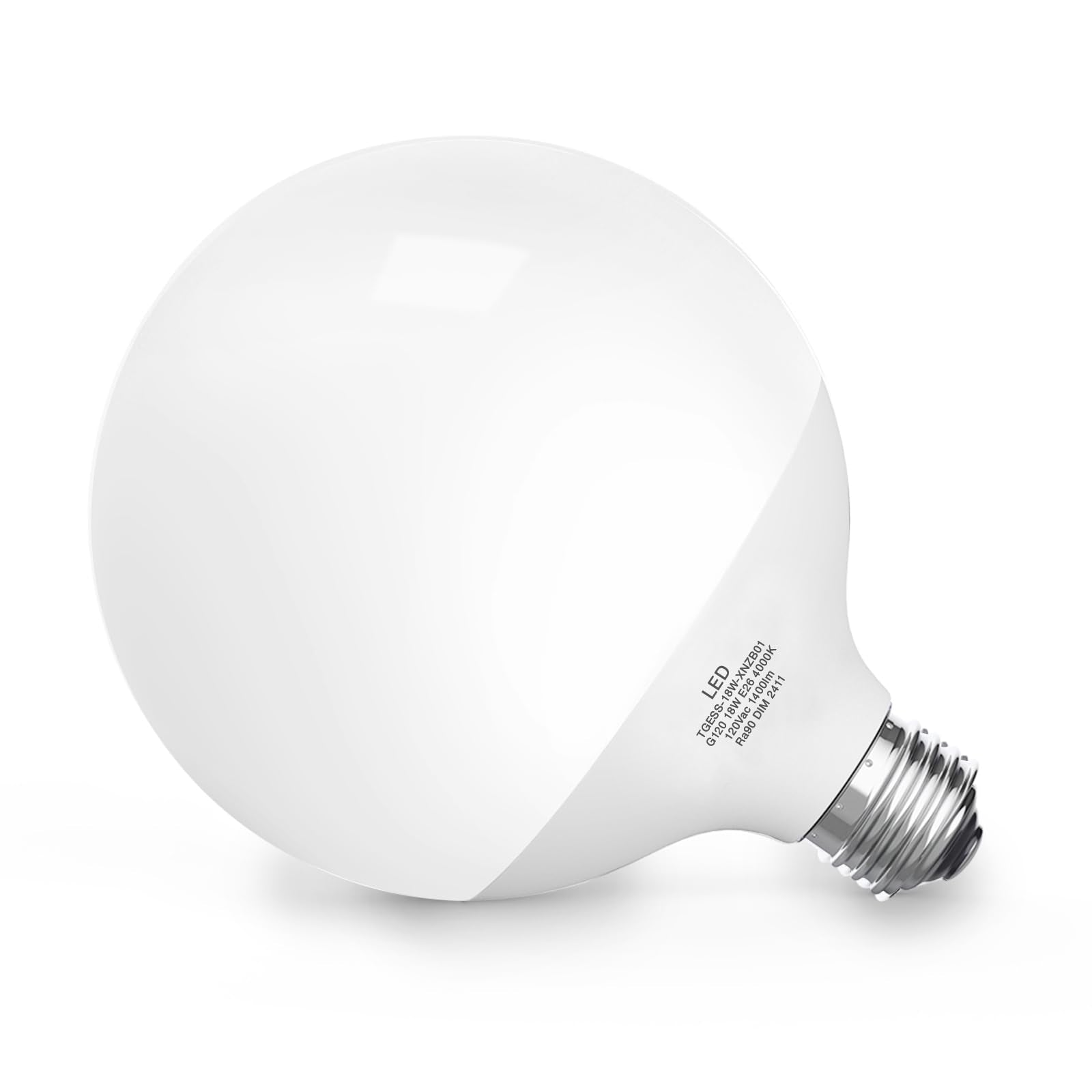 Led Light Bulb, G120 Globe Bulb, 18W Led Light Bulbs 4000K Daylight Globe Light Bulb, Dimmable Bulb, E26 Base Large Lamp,1400 Lu