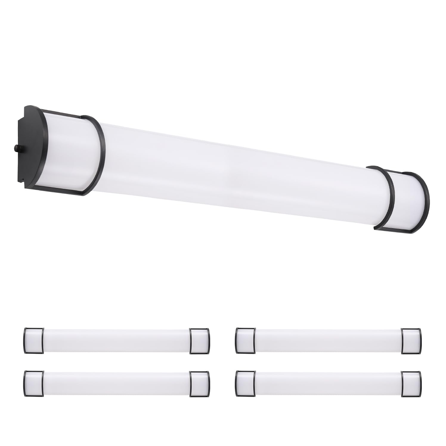 ASD LED Vanity Light Fixture, 36 Inch, Dimmable, 30W, 2650LM, 3000K-5000K, Black, 4 Pack, Energy Star